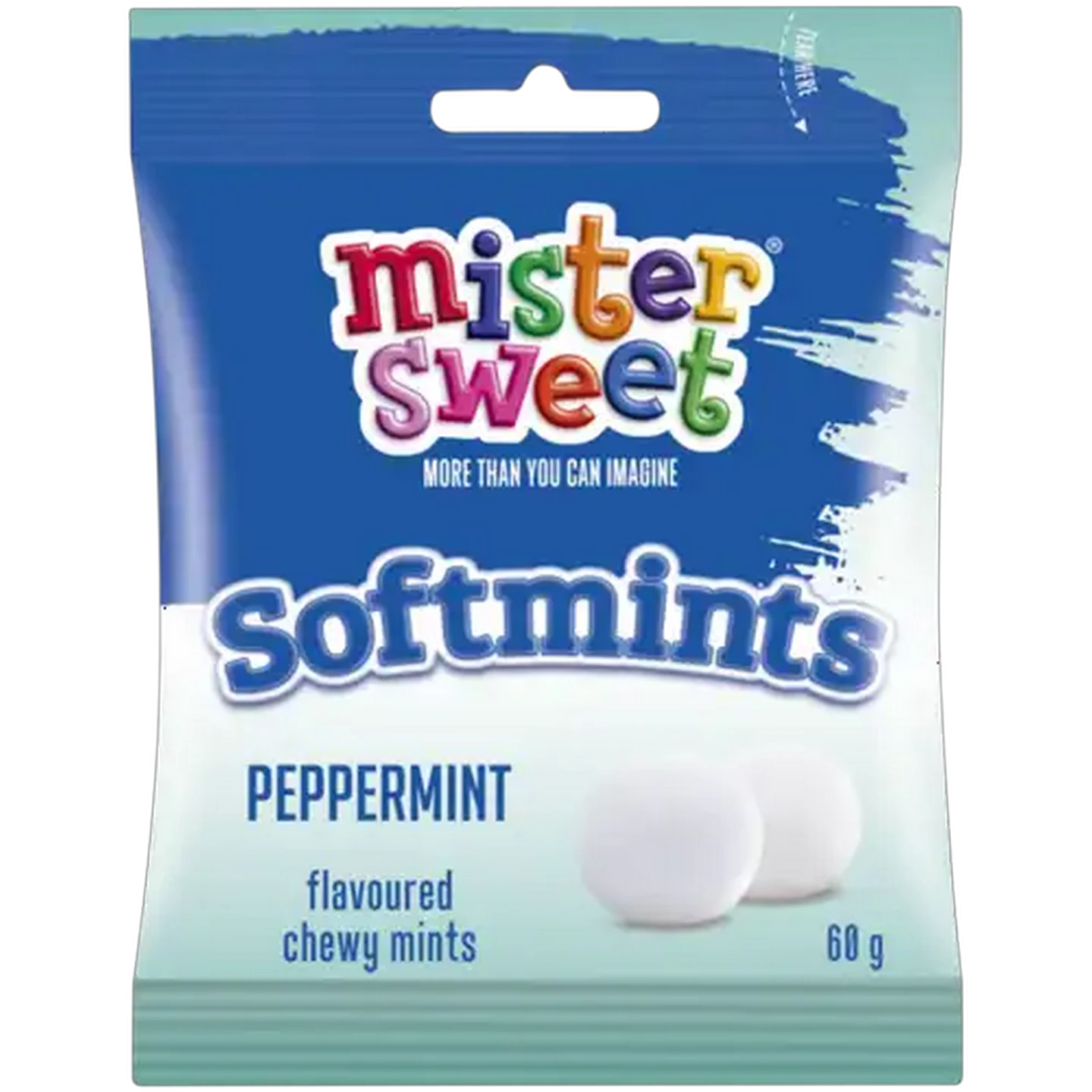 Image of Mister Sweet Peppermint Flavoured Softmints 60g
