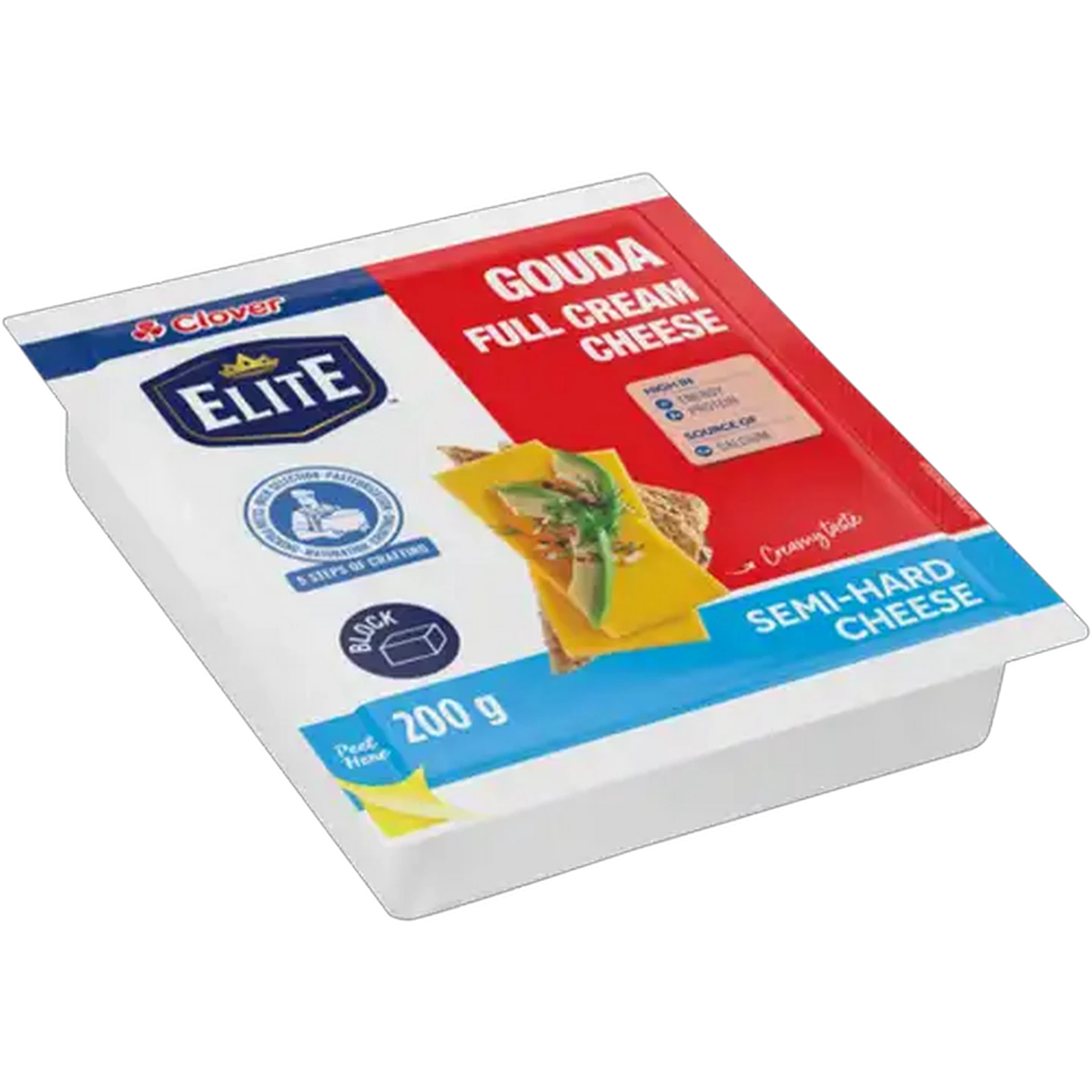 Image of Clover Gouda Semi-Hard Cheese Pack 200g