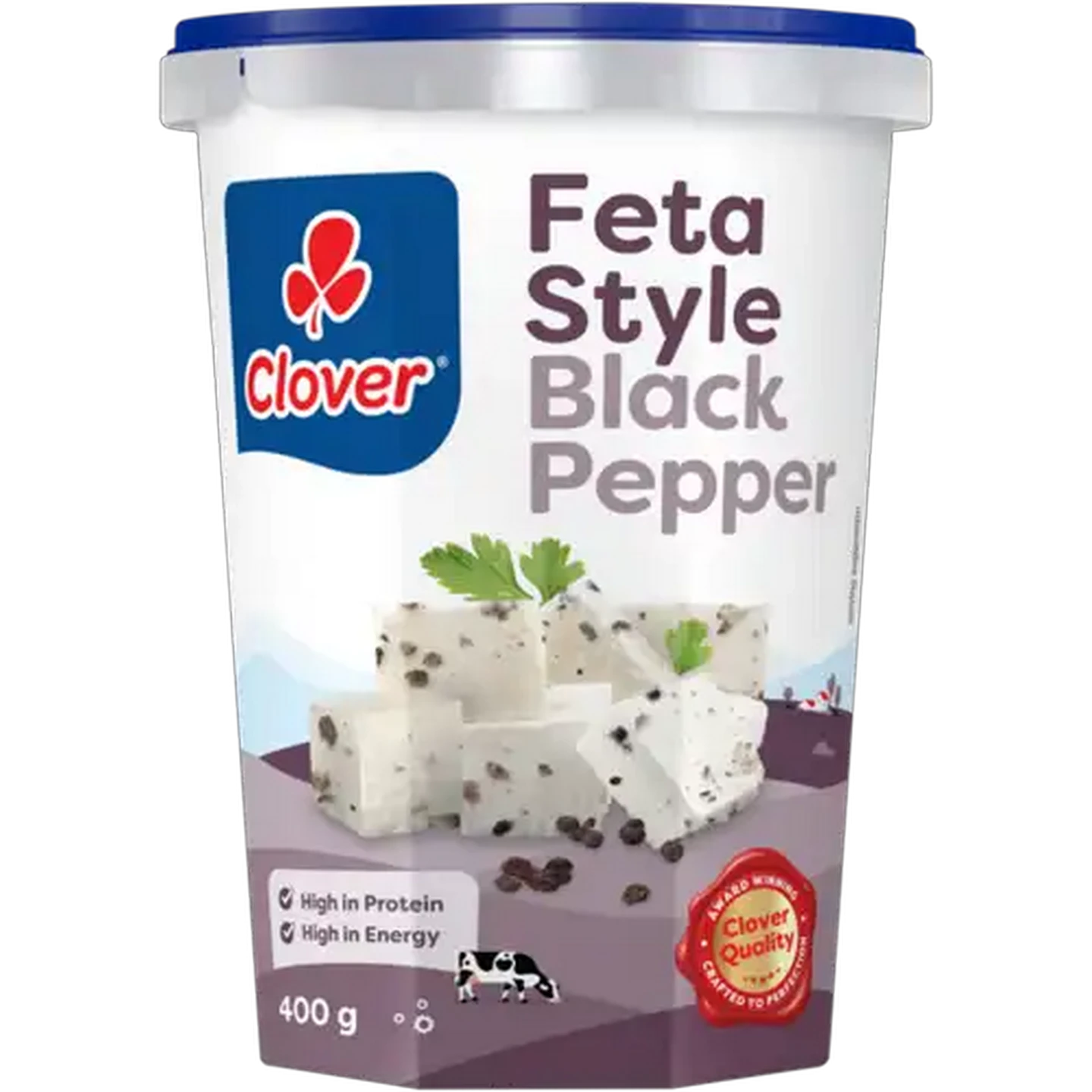 Image of Clover Black Pepper Feta Style Cheese 400g