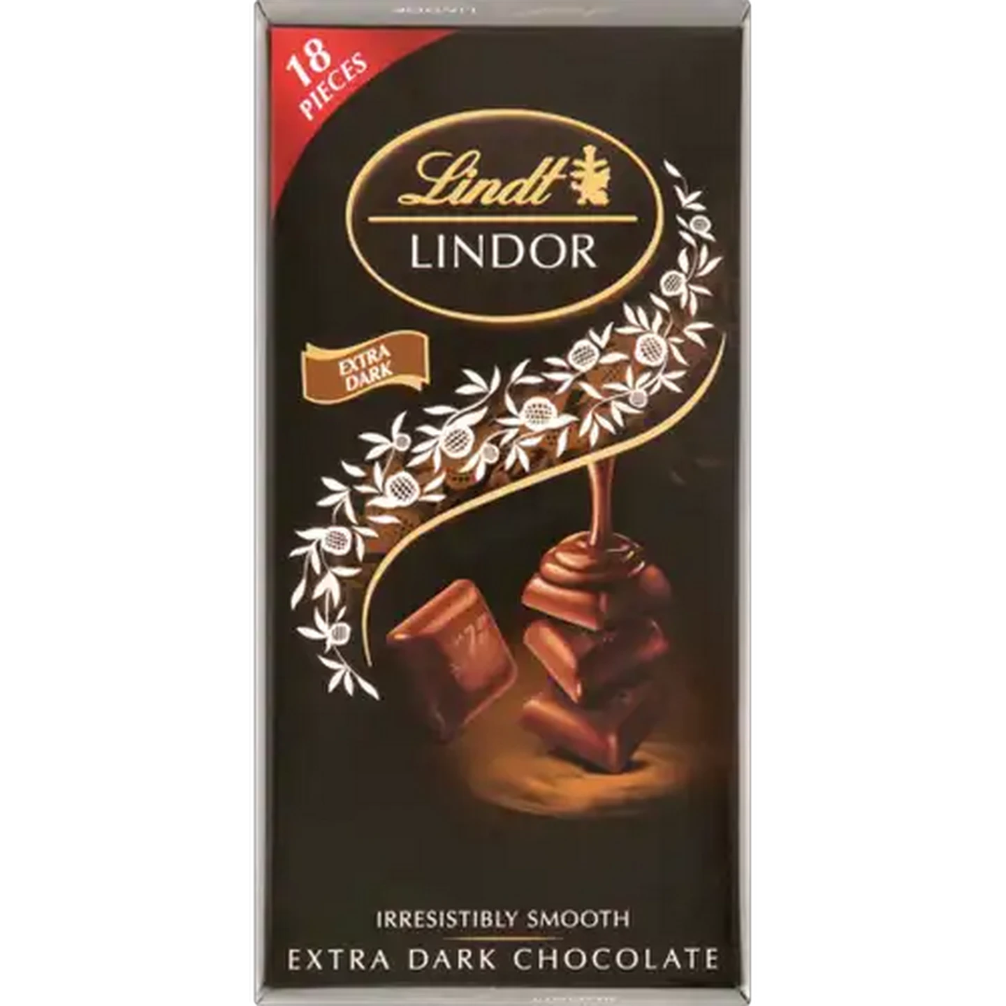 Image of Lindt Lindor Irresistibly Smooth Extra Dark Chocolate Slab 100g