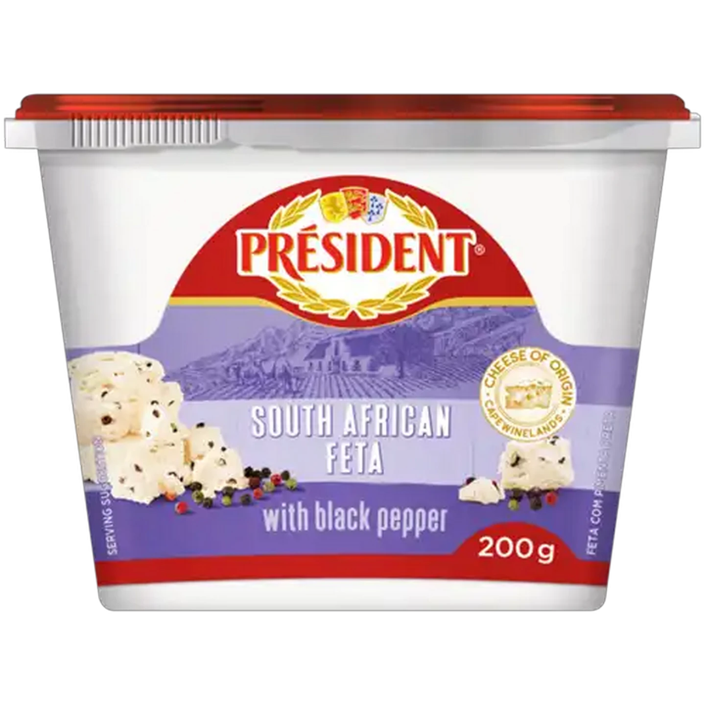 Image of Président Feta Cheese With Black Pepper 200g