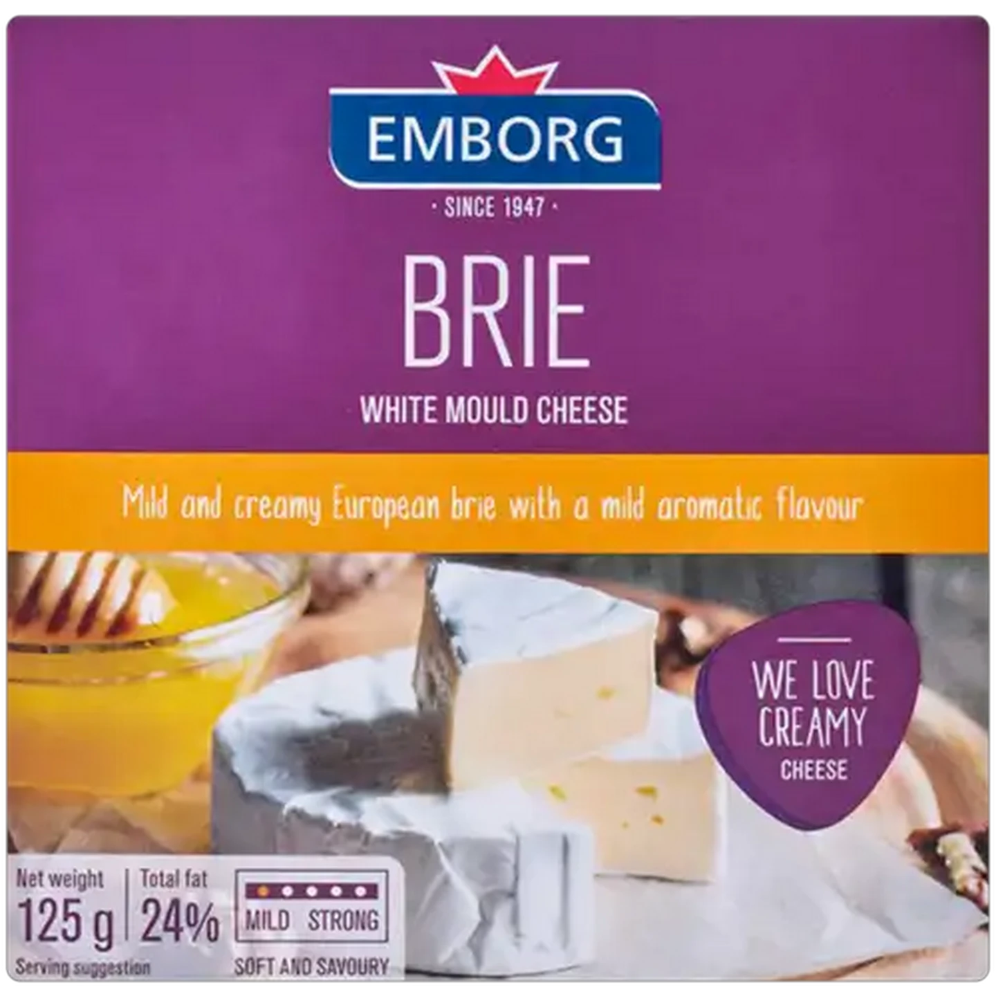 Image of Emborg Brie White Mould Cheese Pack 125g
