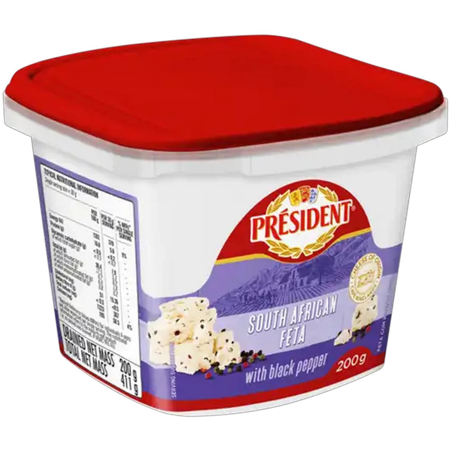 Image of Président Feta Cheese With Black Pepper 200g