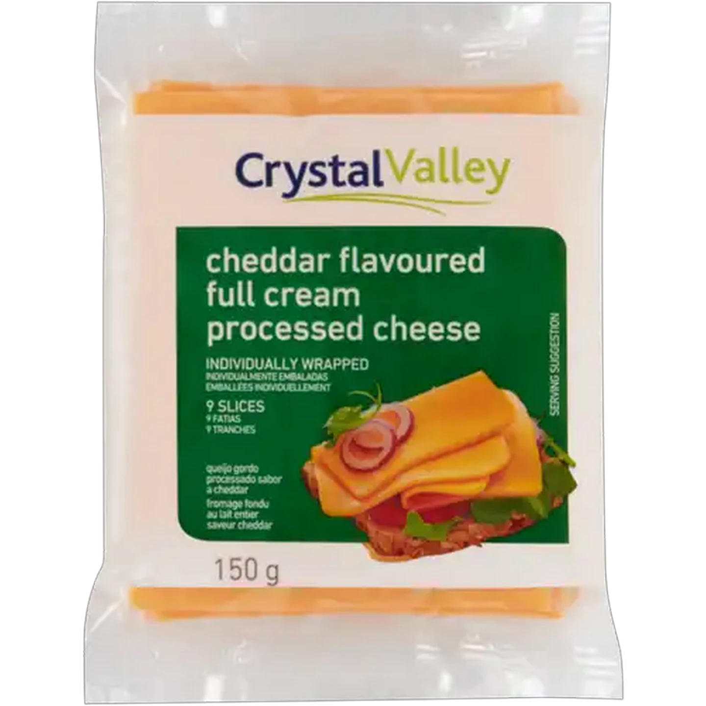 Image of Crystal Valley Full Cream Cheddar Cheese Slices 150g