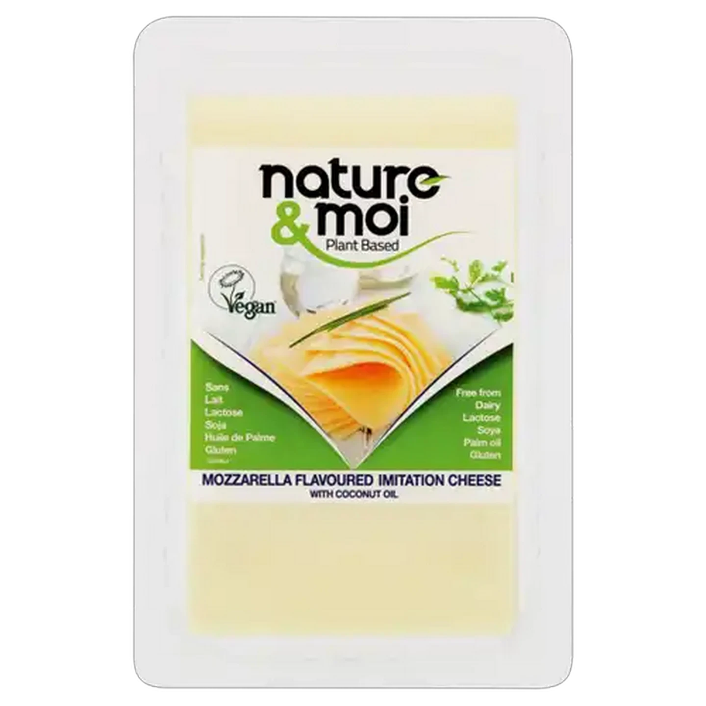 Image of Nature & Moi Plant Based Vegan Mozzarella Flavoured Imitation Cheese 200g