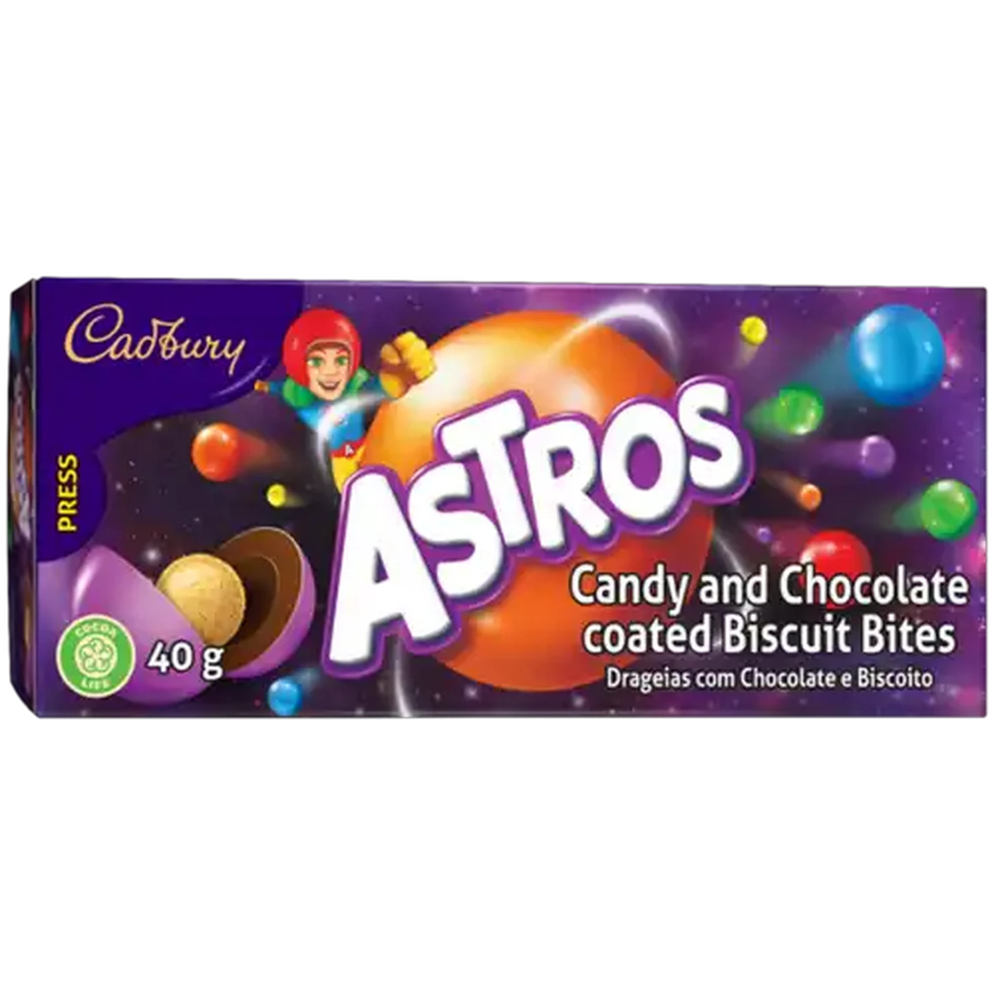 Image of Cadbury Astros Candy and Chocolate Coated Biscuit Bites 40g