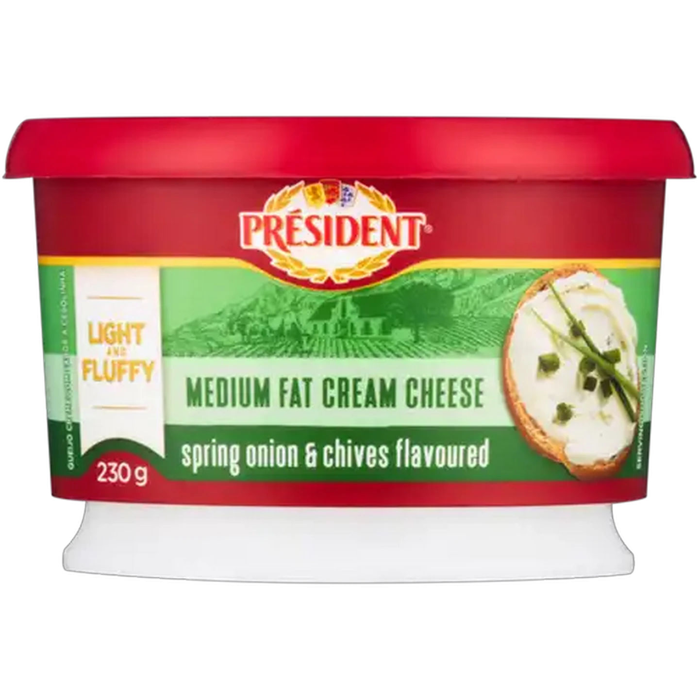 Image of Président Spring Onion & Chives Medium Fat Cream Cheese 230g