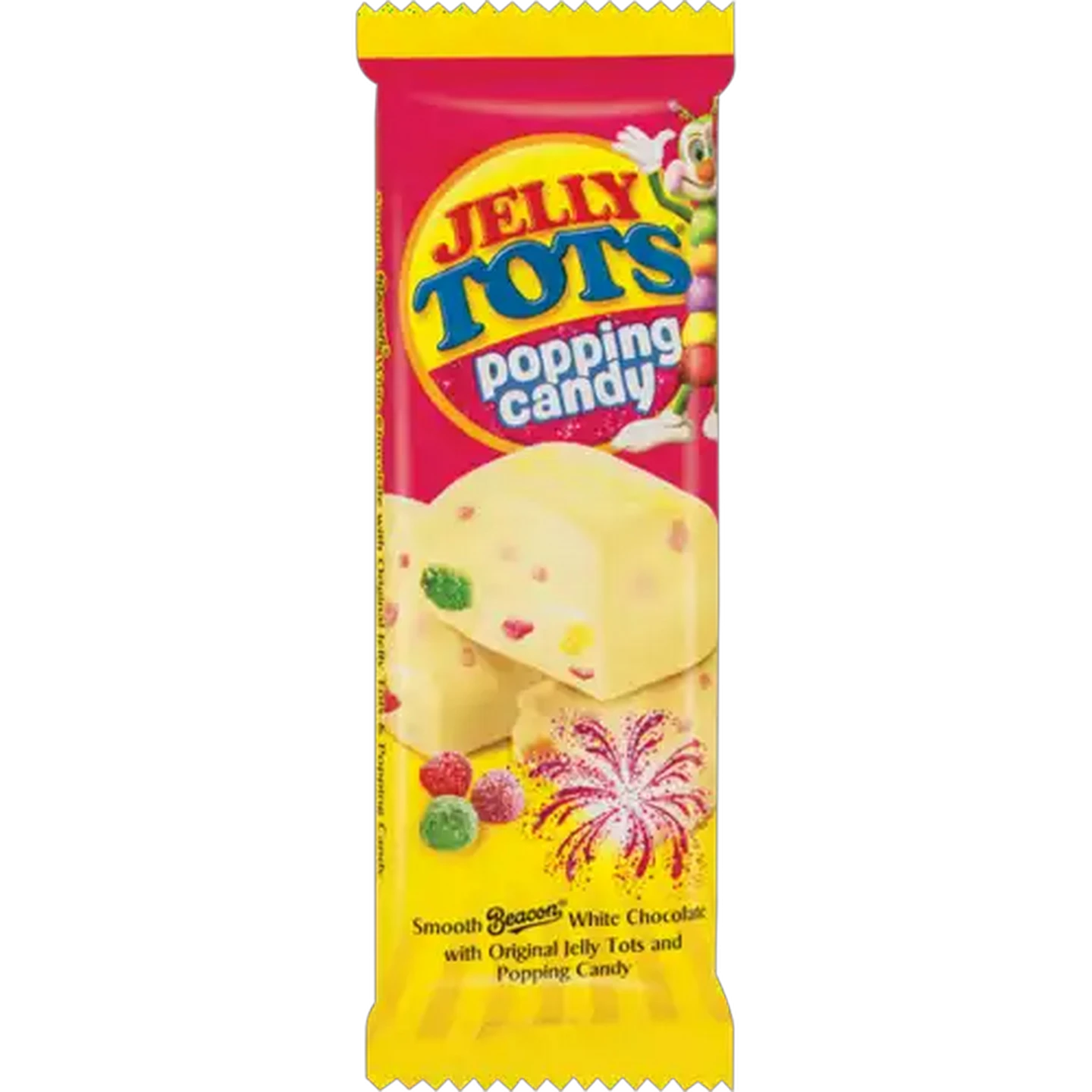 Image of Jelly Tots & Popping Candy Flavoured White Chocolate Slab 80g
