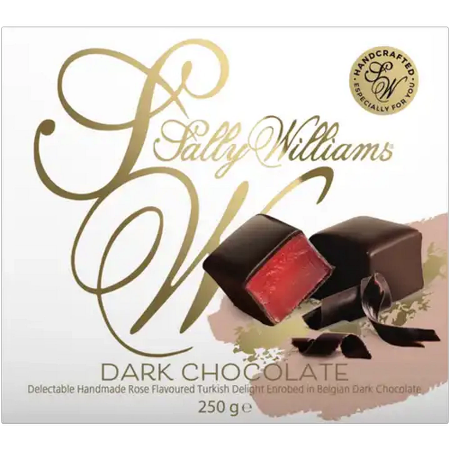 Image of Sally Williams Handmade Turkish Delight in Dark Chocolate 300g
