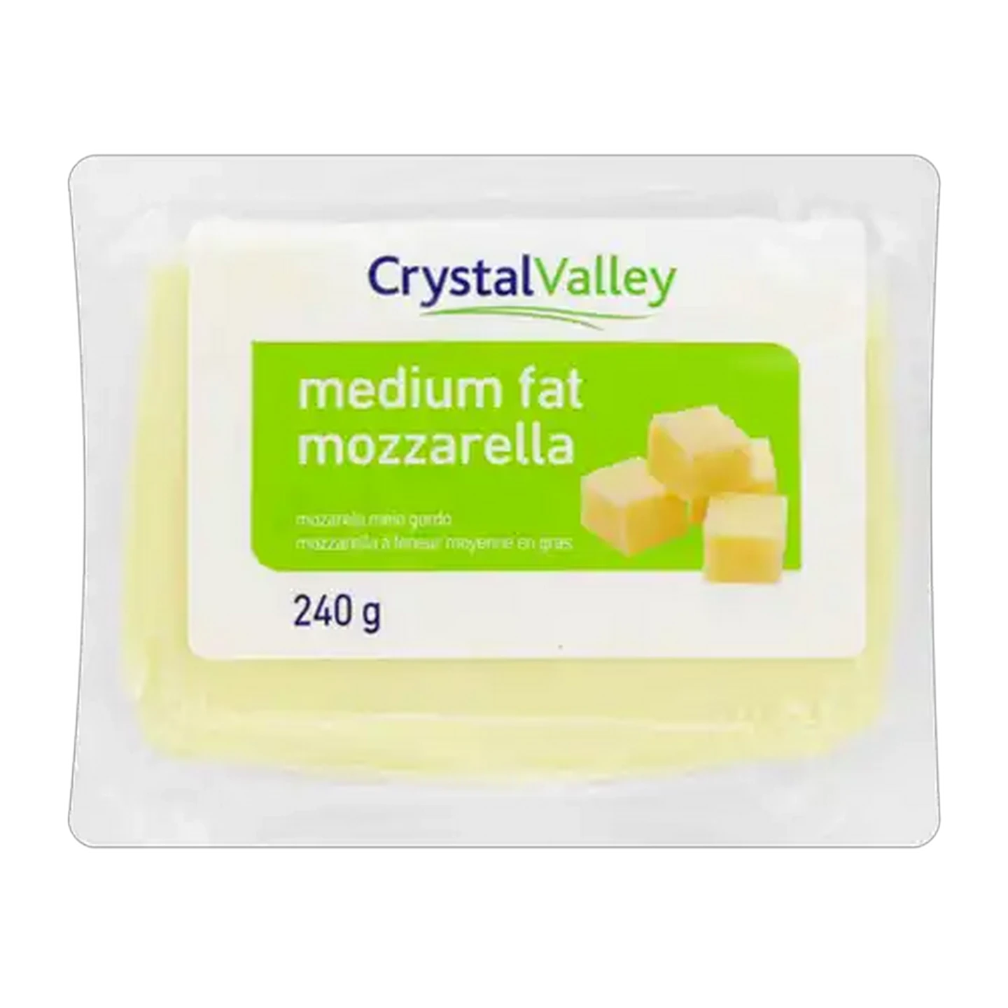 Image of Crystal Valley Medium Fat Mozzarella Cheese 240g