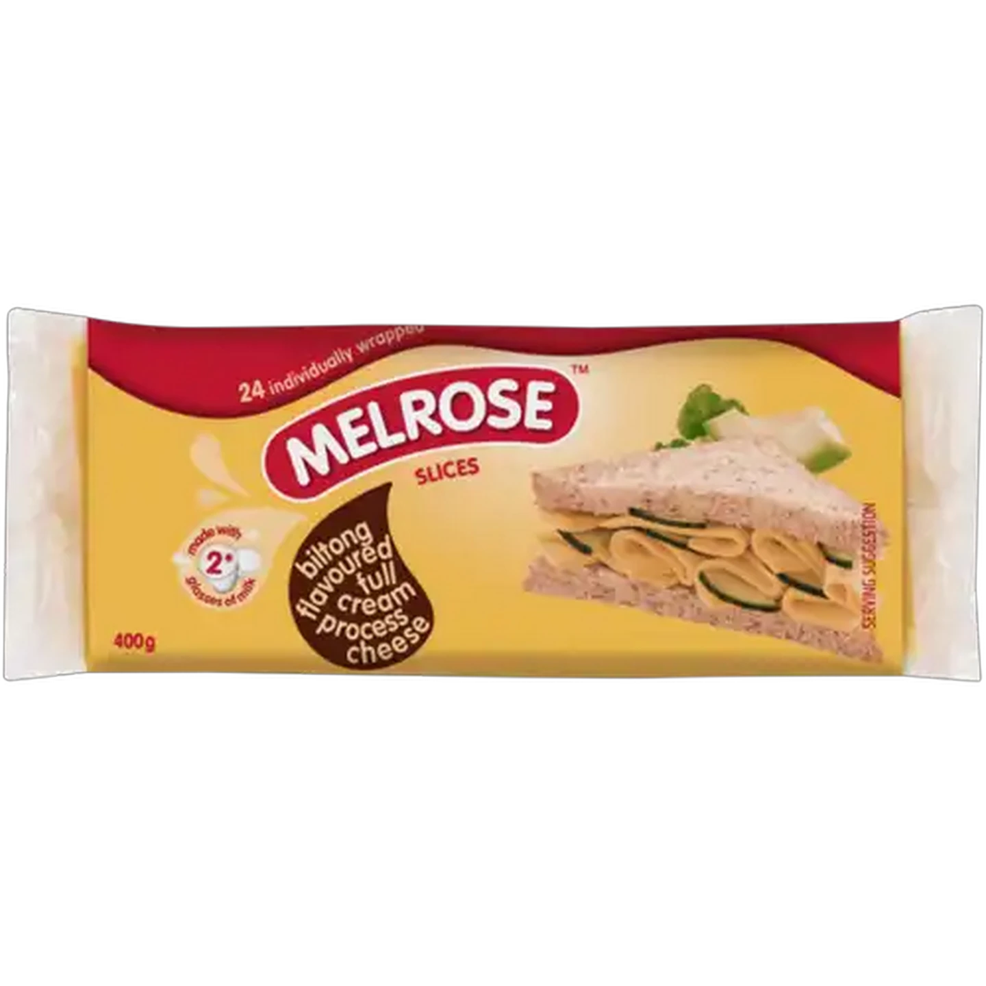 Image of Melrose Biltong Flavoured Full Cream Processed Cheese Slices 400g