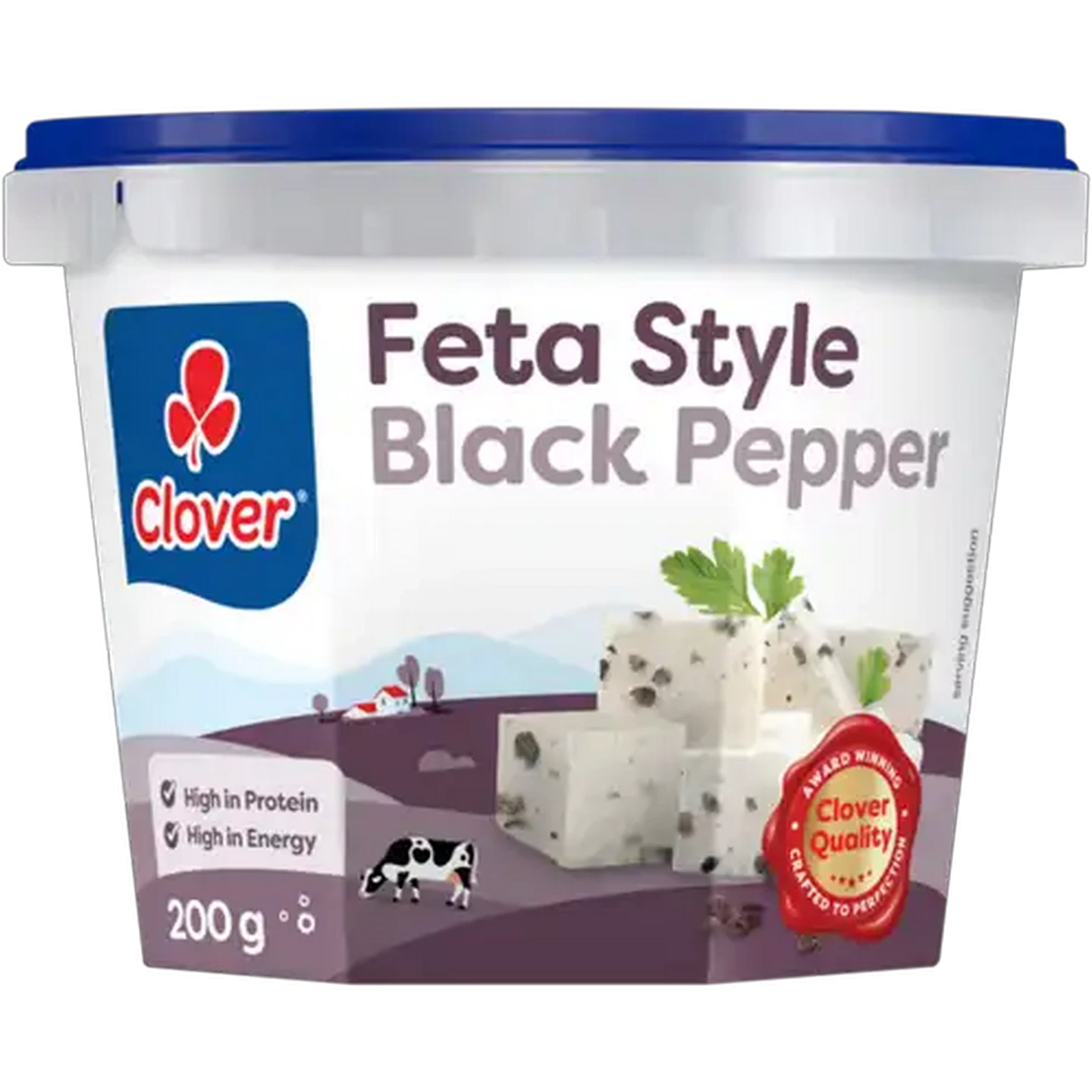Image of Clover Black Pepper Feta Style Cheese 200g