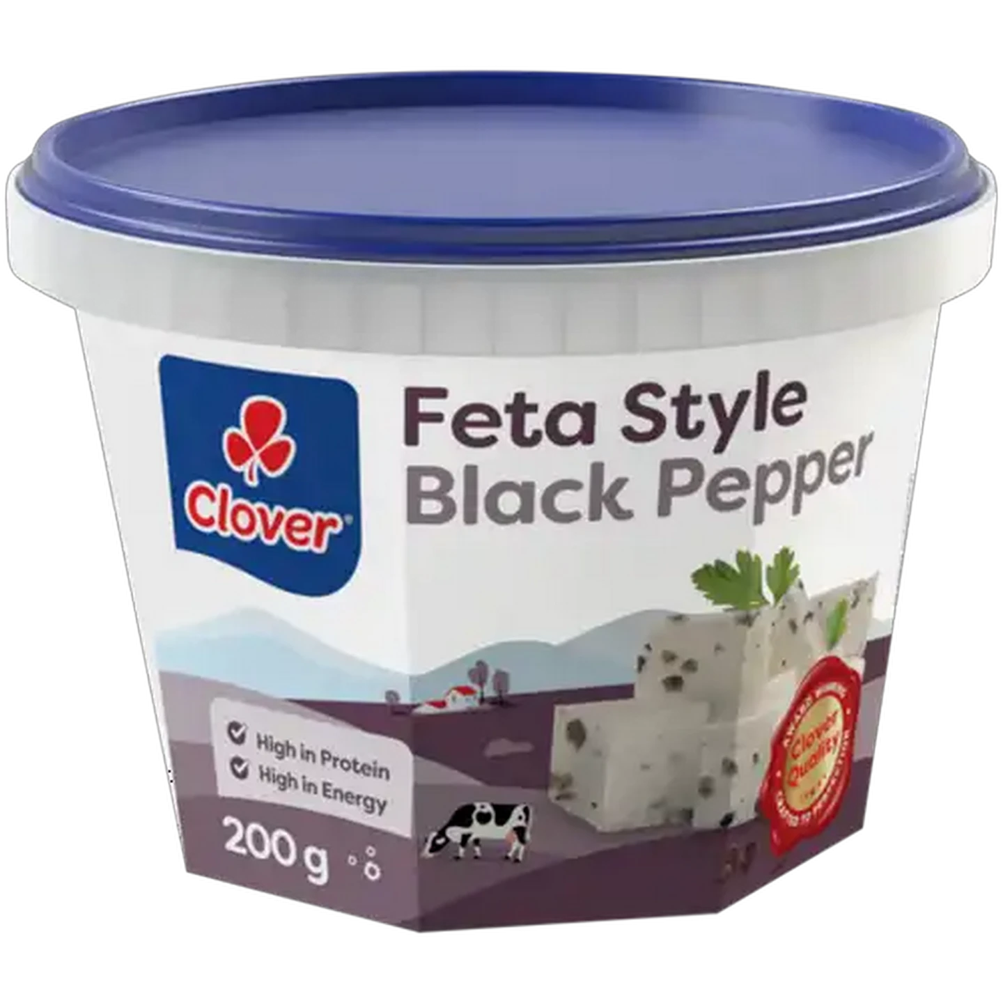 Image of Clover Black Pepper Feta Style Cheese 200g