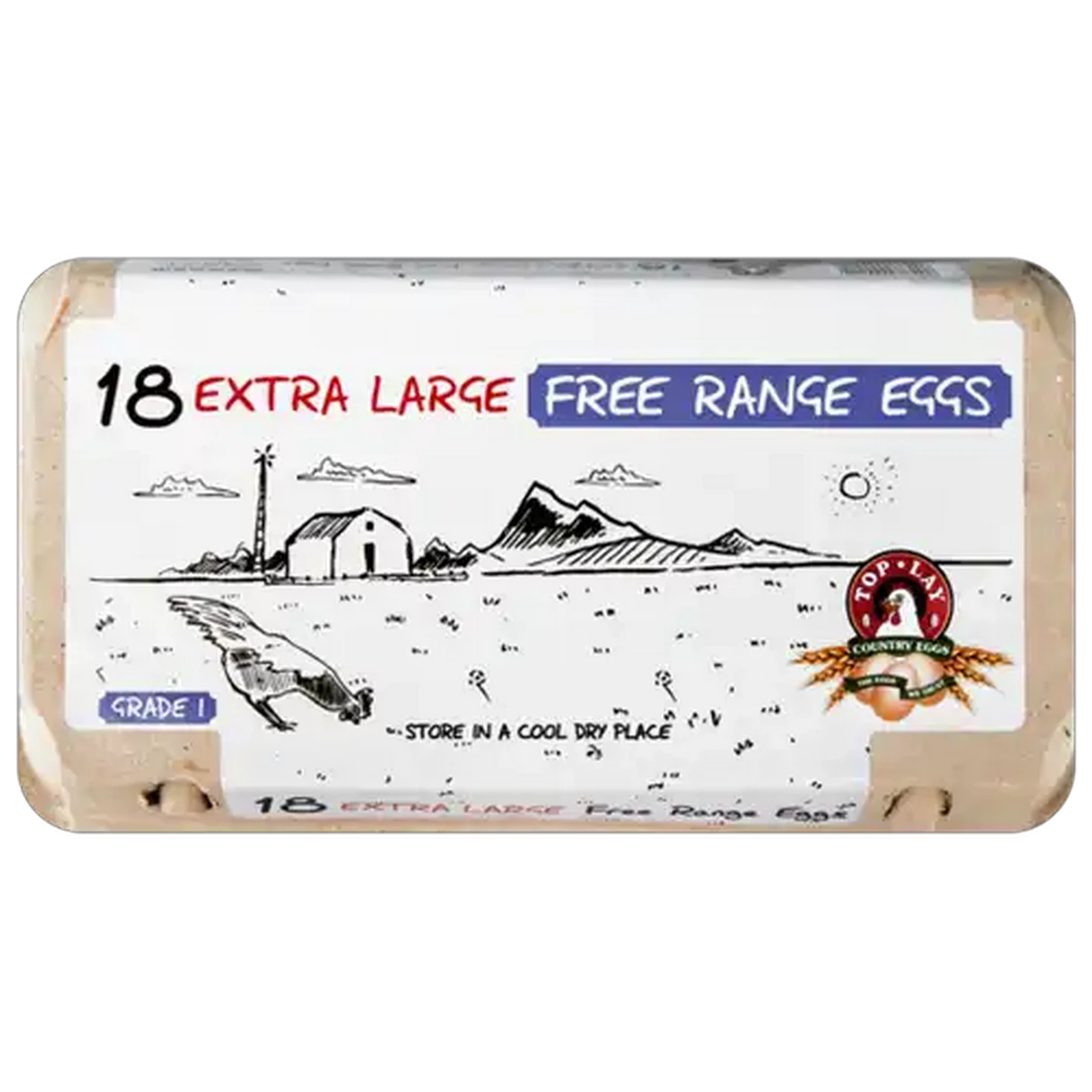 Image of TopLay Free Range Extra Large Eggs 18 Pack