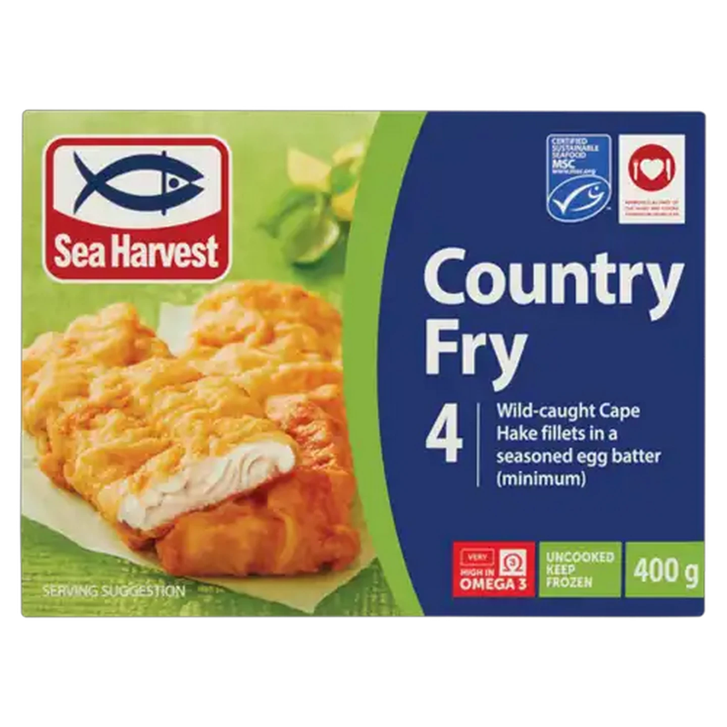 Image of Sea Harvest Country Fry Frozen Battered Hake Fillets 400g