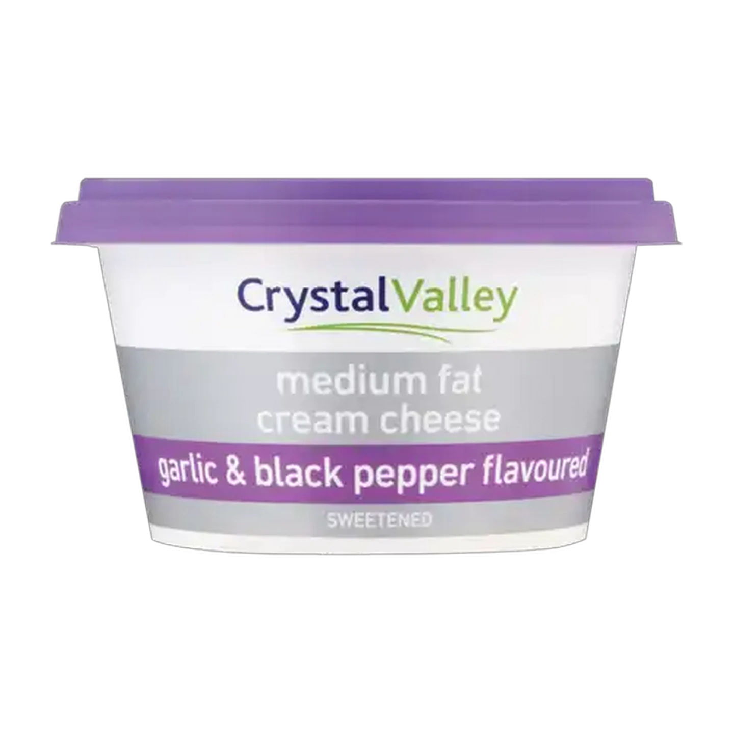 Image of Crystal Valley Medium Fat Garlic & Black Pepper Flavoured Cream Cheese 175g