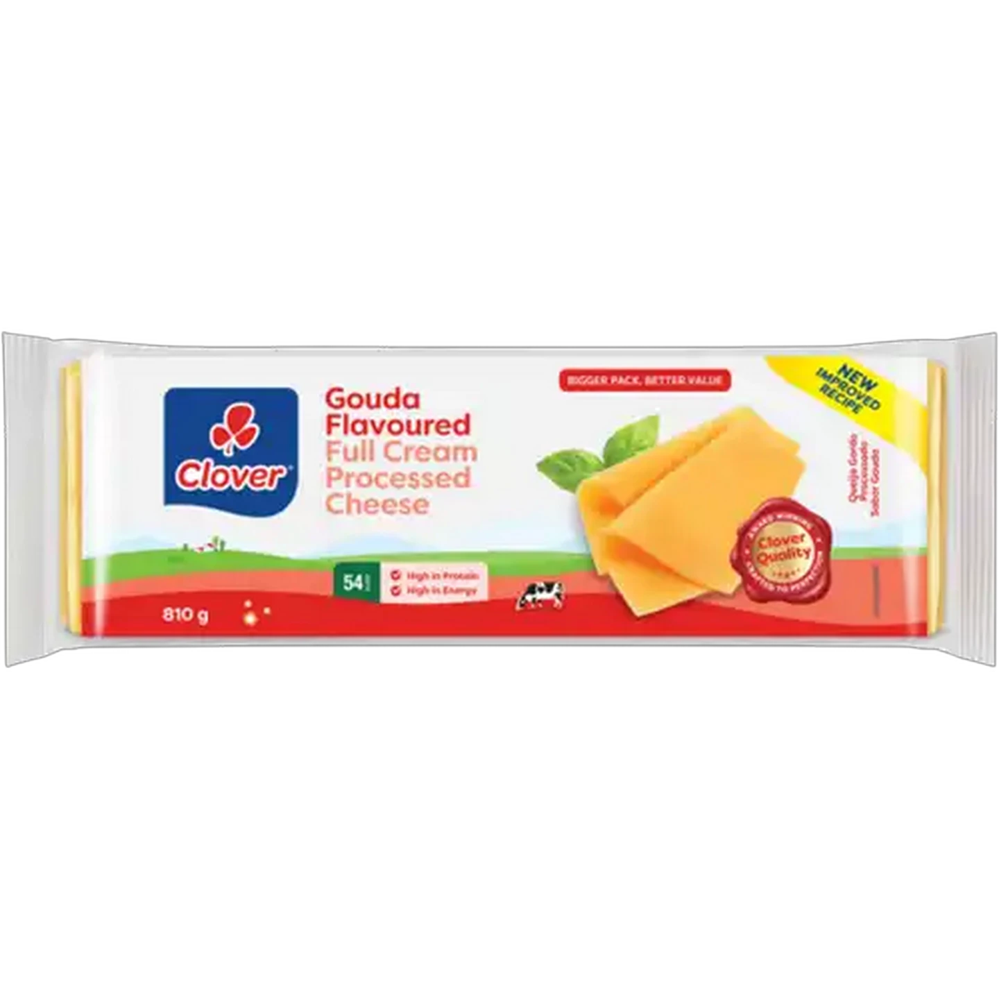 Image of Clover Gouda Flavoured Full Cream Processed Cheese Slices 54 Pack