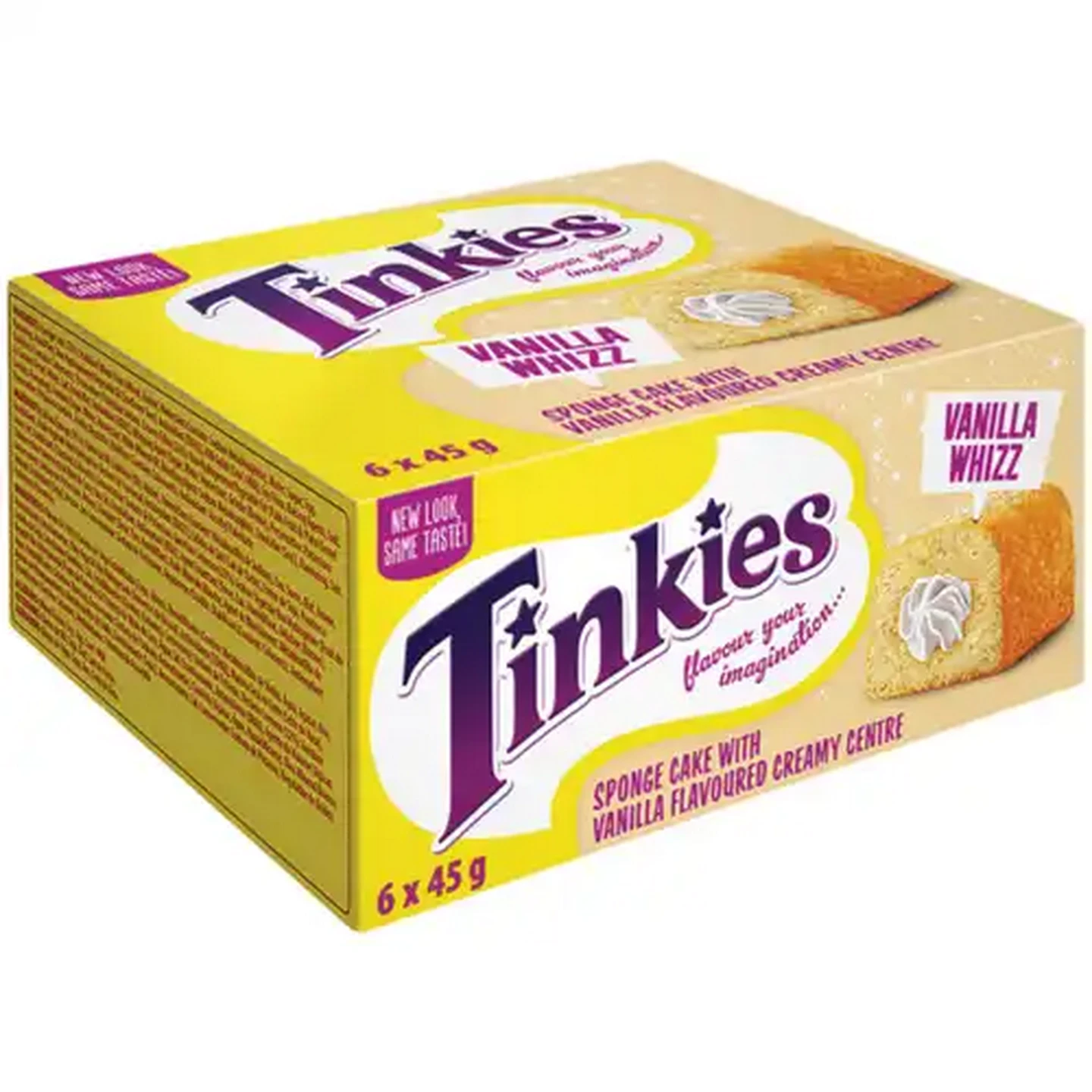Image of Tinkies Vanilla Whizz Flavoured Creamy Sponge Cake Pack 6 x 45g