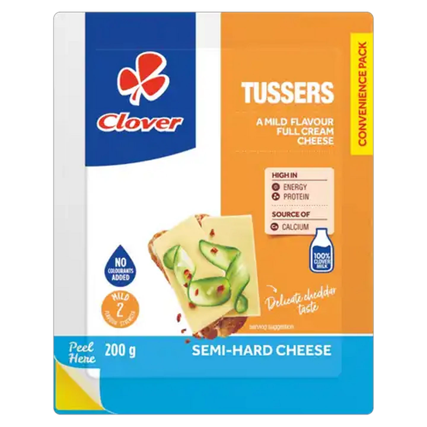 Image of Clover Tussers Semi-Hard Cheese Pack 200g