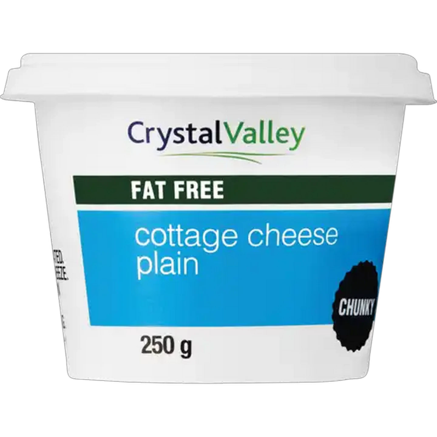 Image of Crystal Valley Plain Fat Free Chunky Cottage Cheese 250g