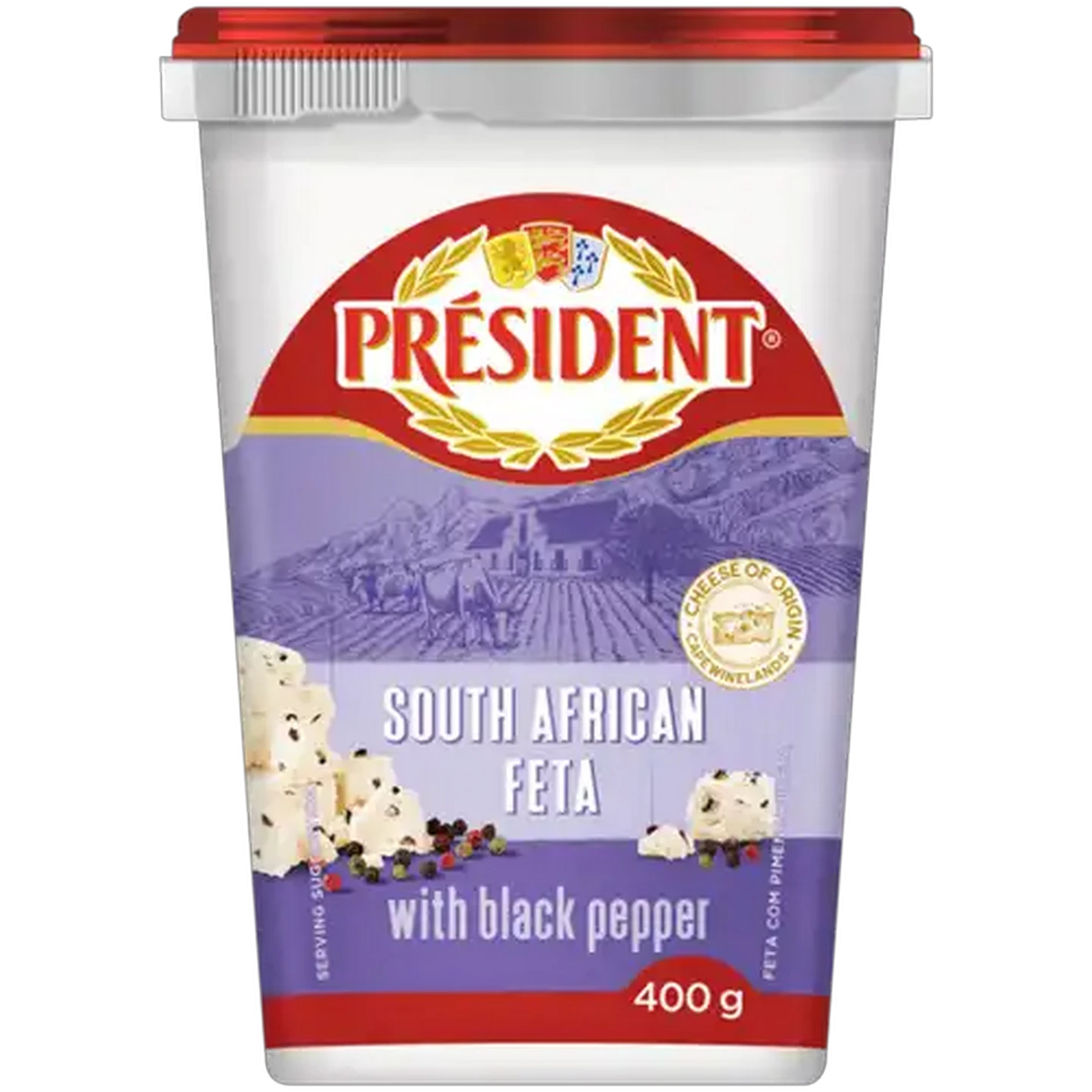 Image of Président Feta Cheese With Black Pepper 400g
