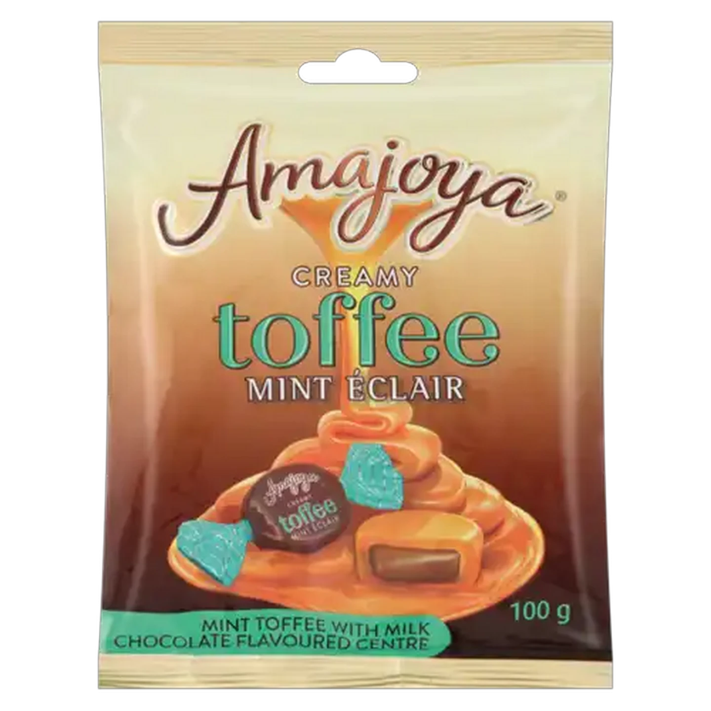 Image of Amajoya Mint Toffee with Milk Chocolate Flavoured Centre 100g