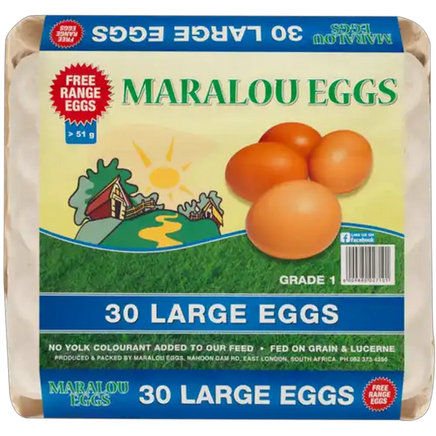 Image of Maralou Eggs Large Free Range Eggs 6 Pack