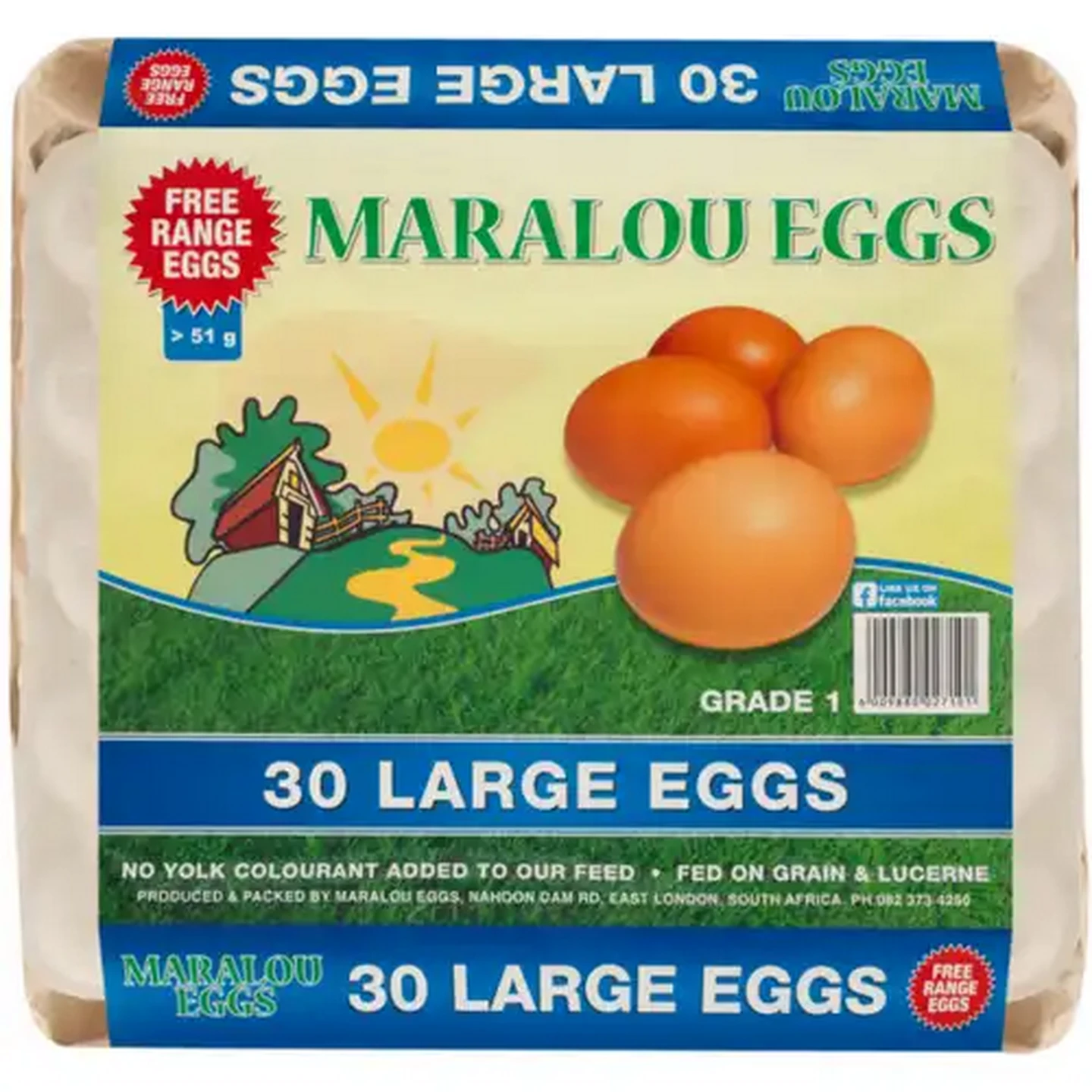 Image of Maralou Eggs Large Free Range Eggs 6 Pack