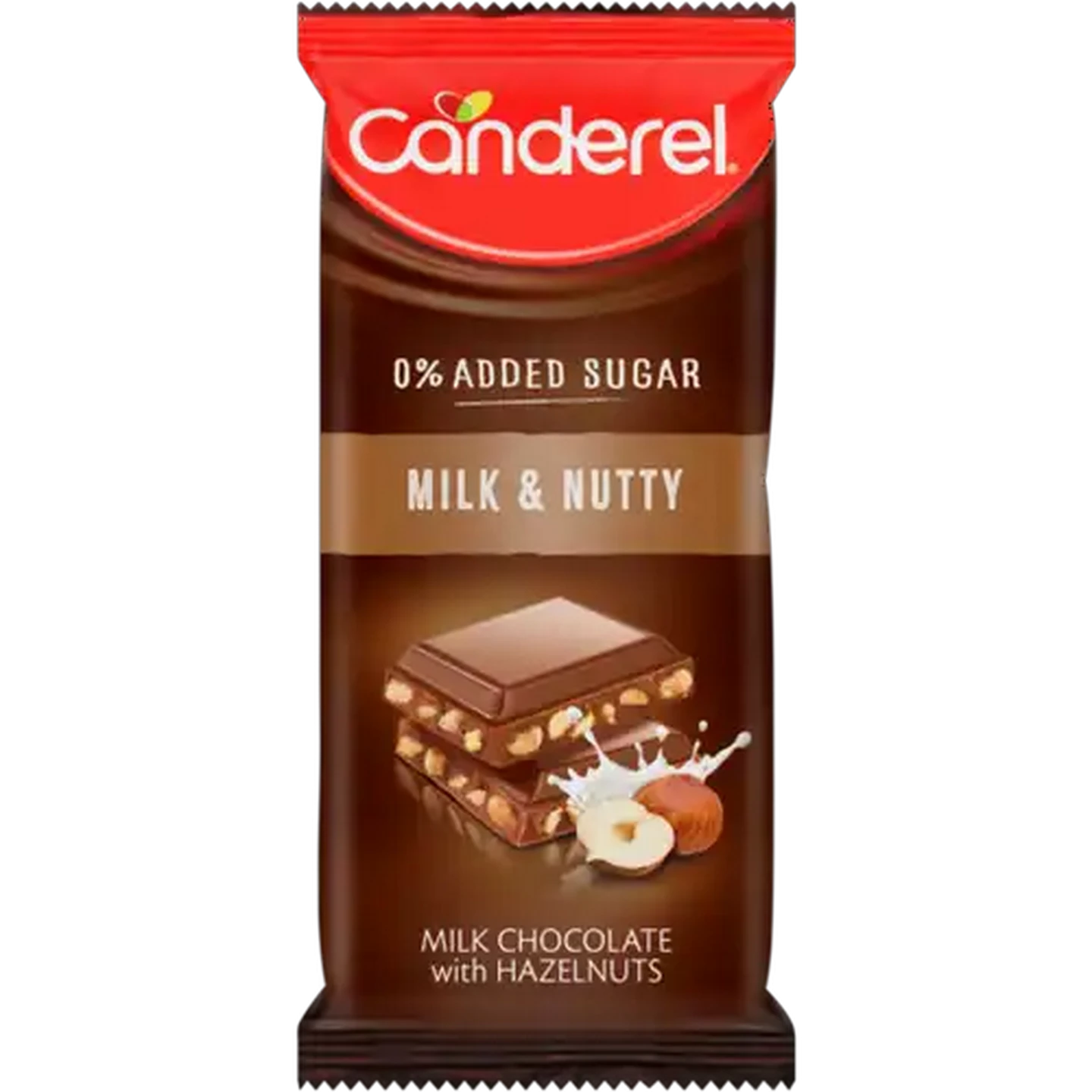 Image of Canderel Milk & Nutty Chocolate Slab 100g