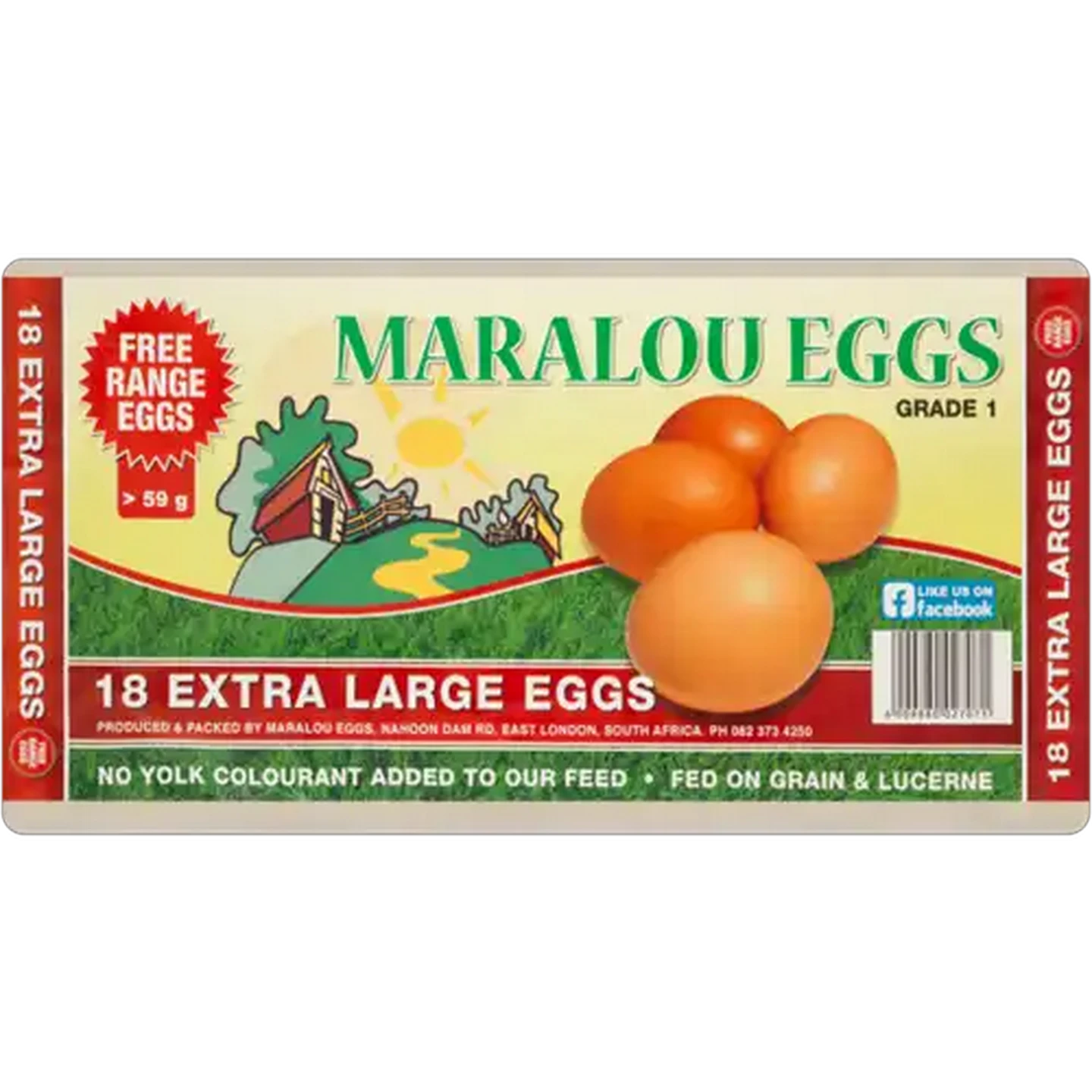 Image of Maralou Eggs X-Large Free Range Eggs 18 Pack