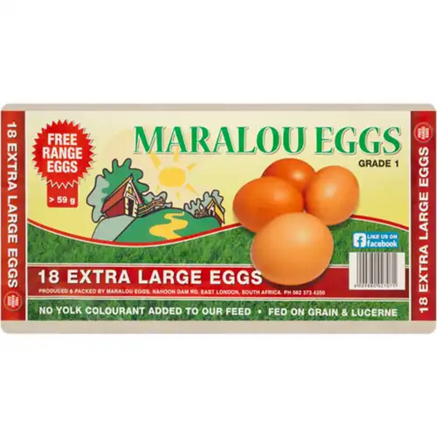 Image of Maralou Eggs X-Large Free Range Eggs 18 Pack