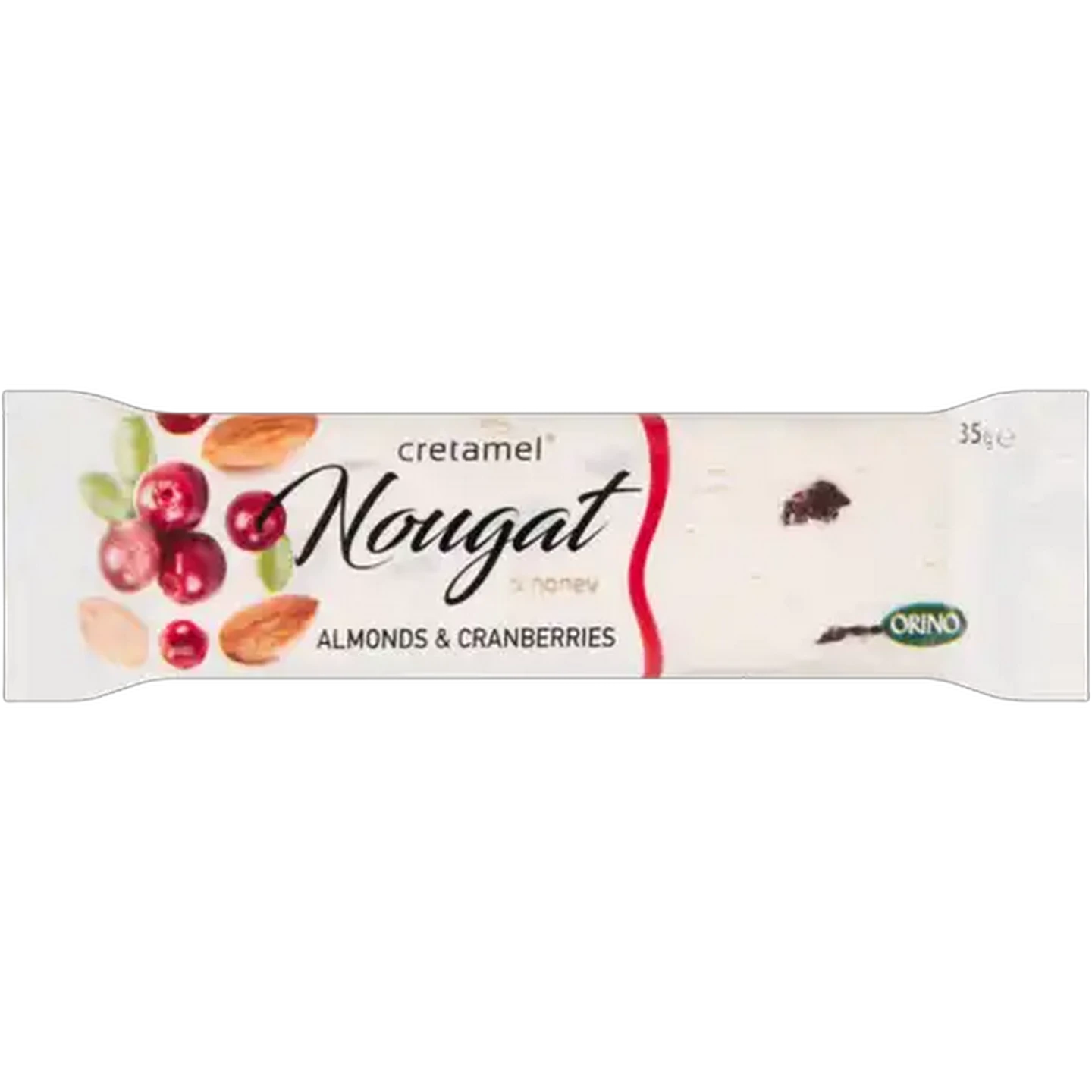 Image of Orino Cretamel Almonds & Cranberry Nougat & Honey 35g
