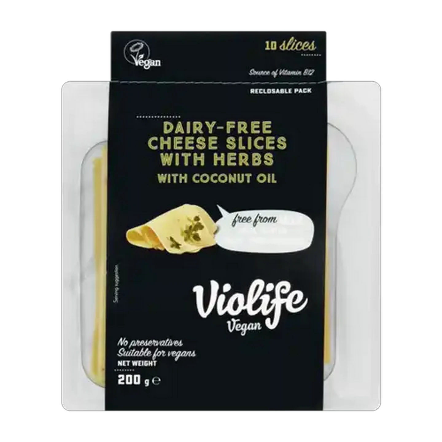Image of Violife Dairy-Free Cheese Slices With Herbs & Coconut Oil 200g