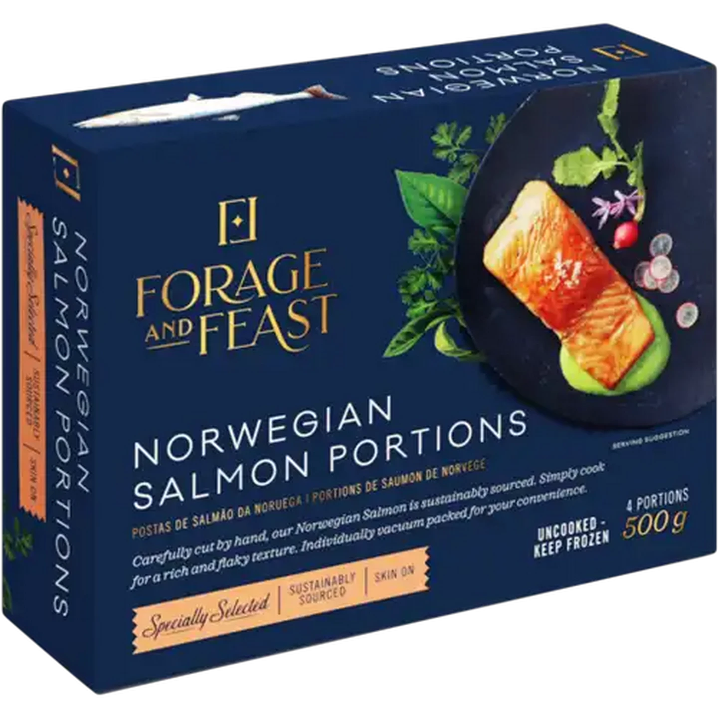 Image of Forage And Feast Frozen Norwegian Salmon Portions 500g
