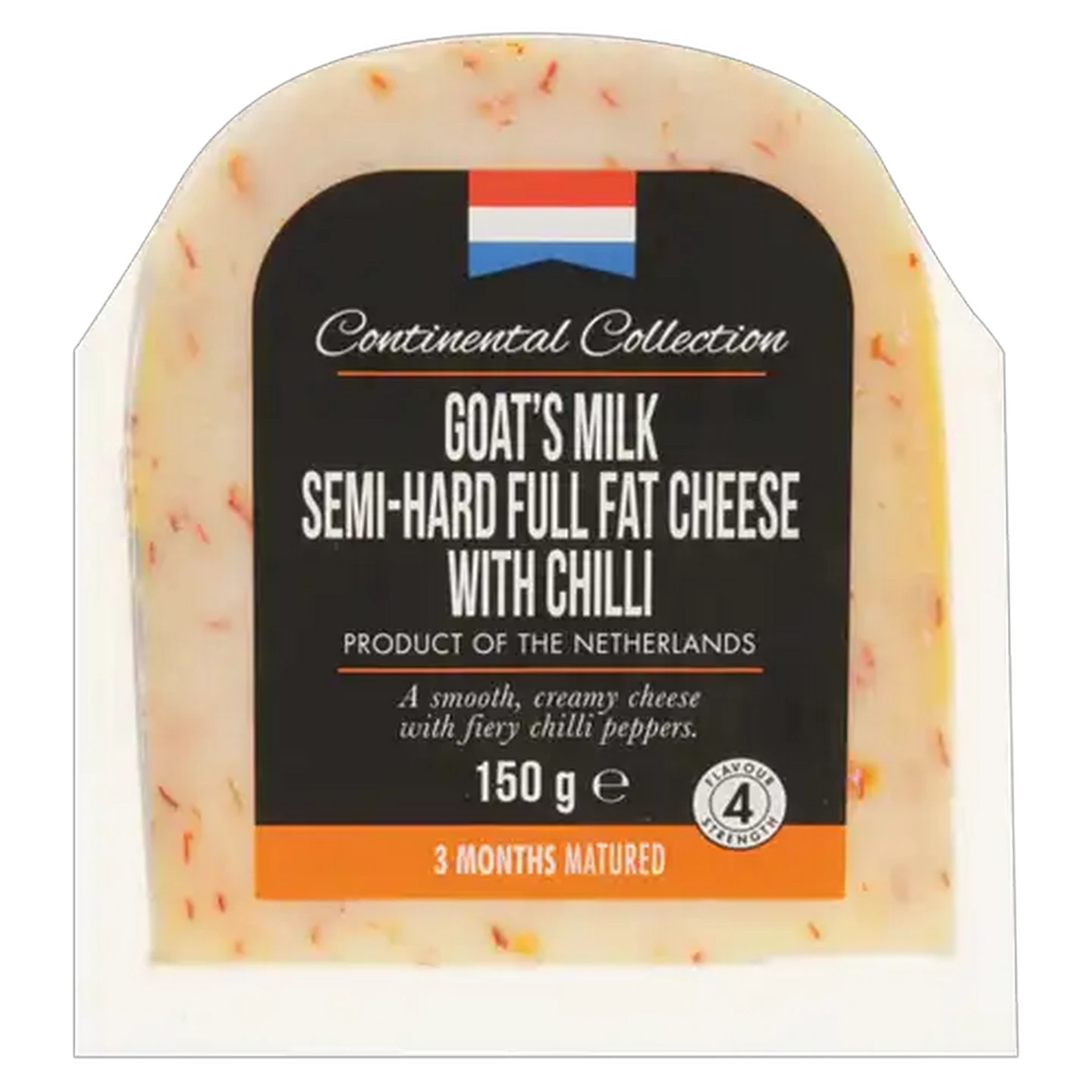 Image of Continental Collection Goat's Milk Semi-Hard Full Fat Cheese With Chilli 150g