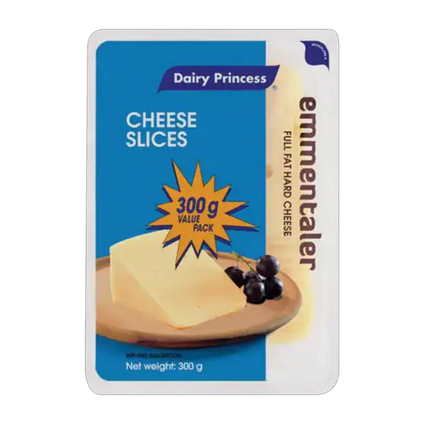 Image of Dairy Princess Emmentaler Full Fat Hard Cheese Slices 300g