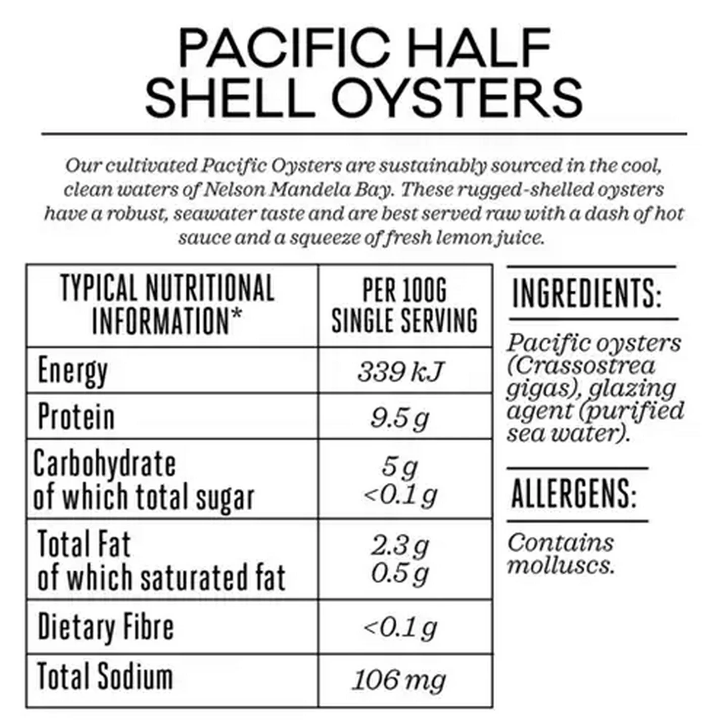 Image of Forage And Feast Frozen Pacific Half Shell Oysters 200g
