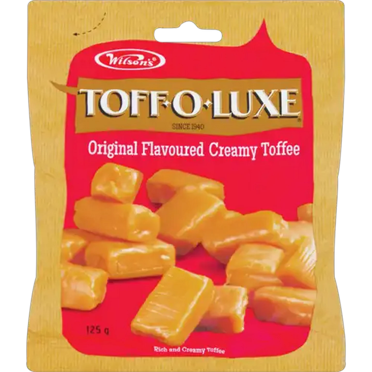Image of Wilson's Toff-O-Luxe Original Flavoured Creamy Toffee 125g