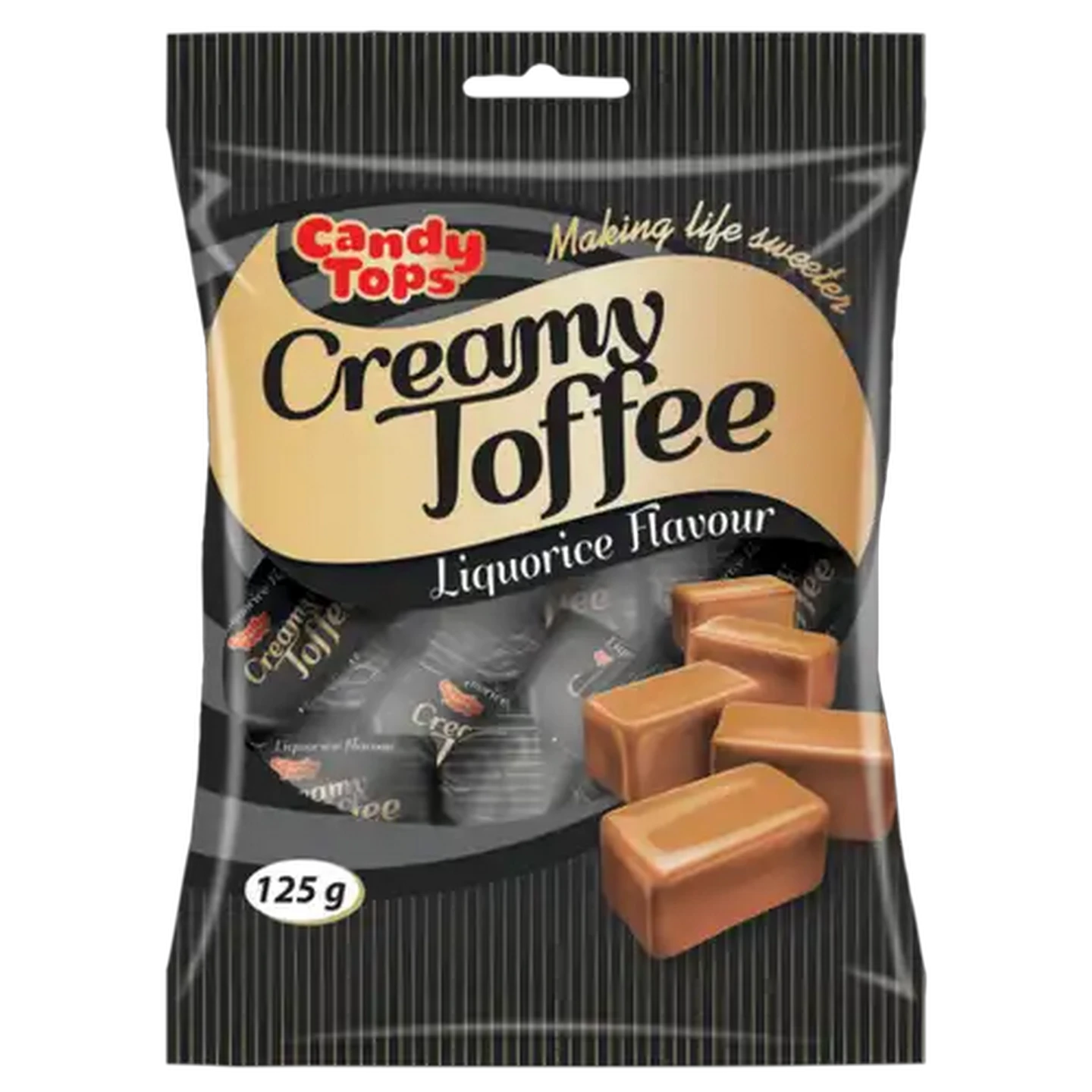 Image of Candy Tops Liquorice Flavoured Creamy Toffee 125g