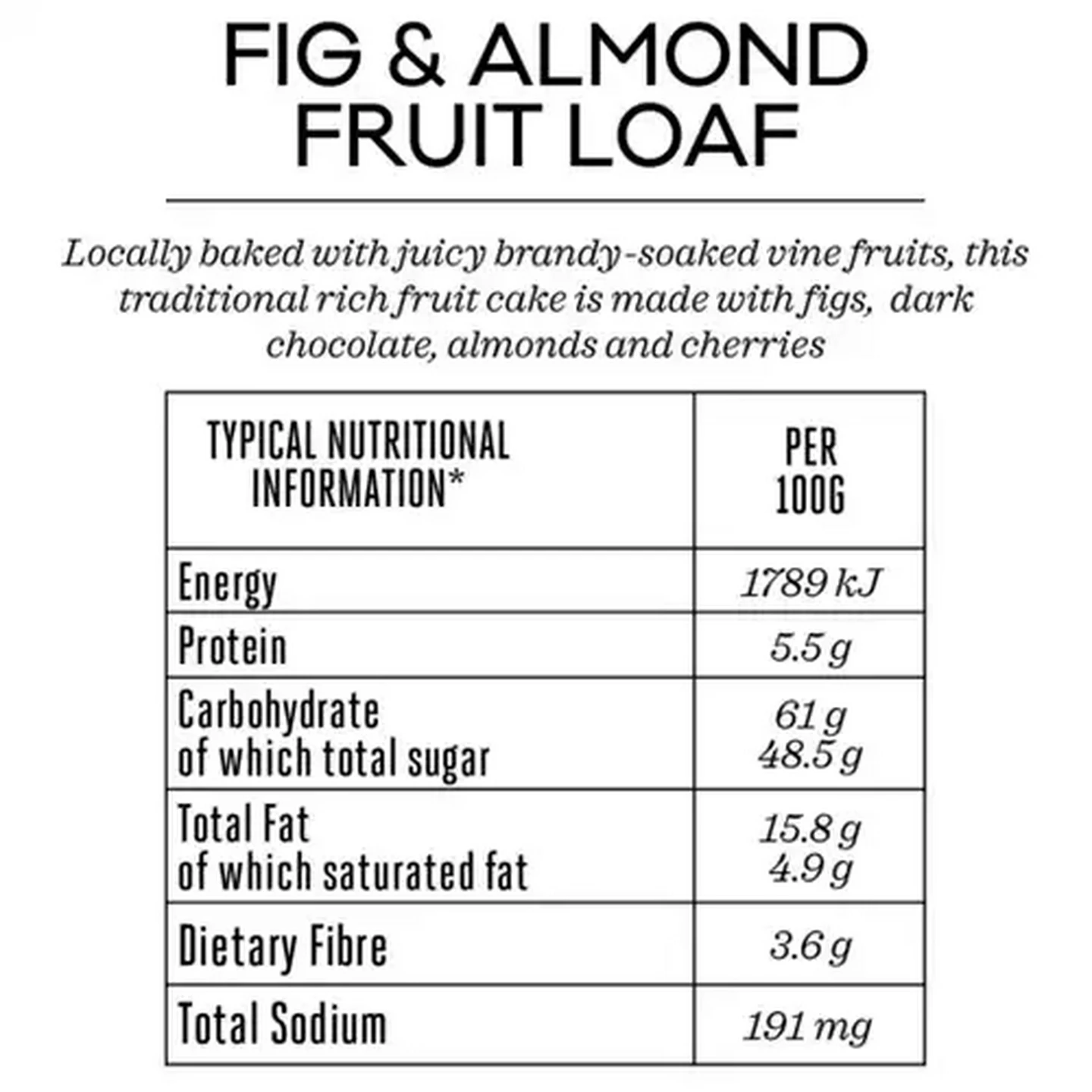 Image of Forage And Feast Fig & Almond Fruit Loaf 350g