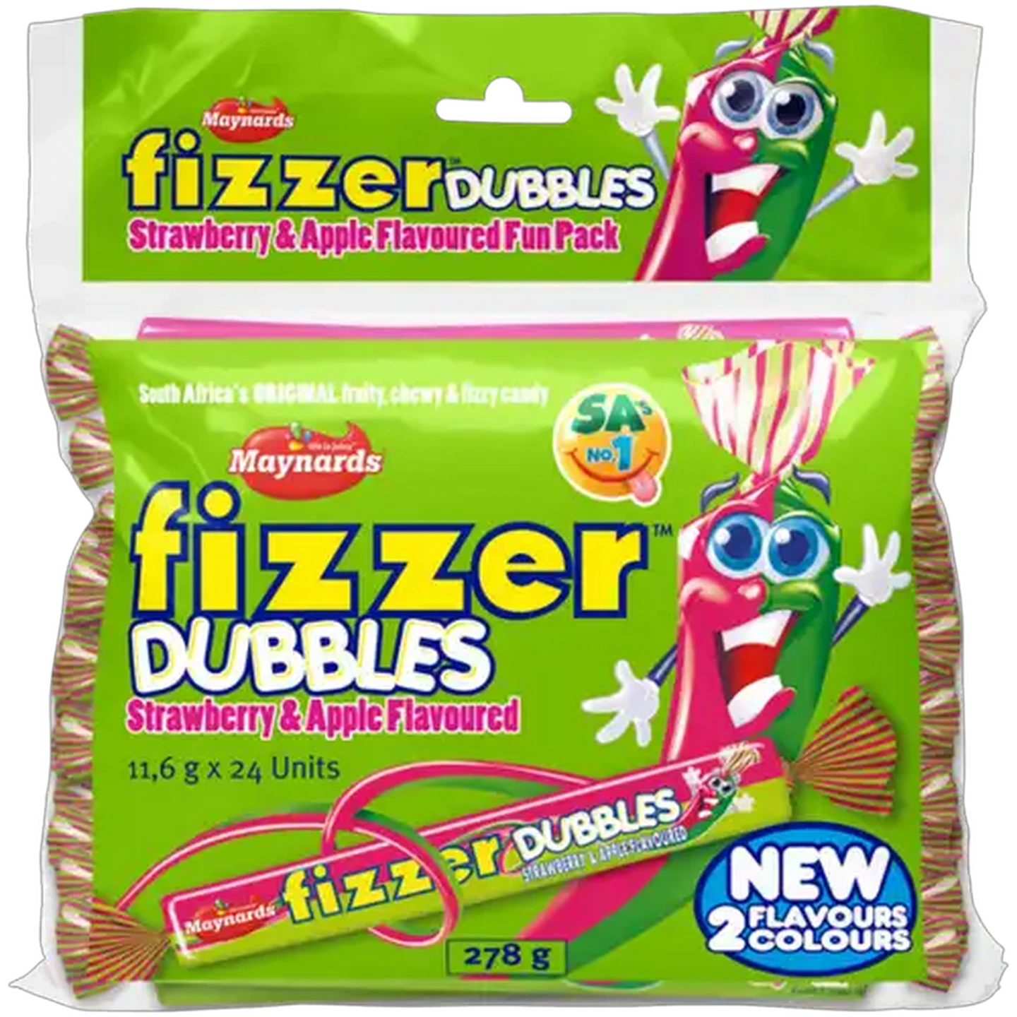 Image of Fizzer Strawberry & Apple Flavoured Fizzer Dubbles 278g