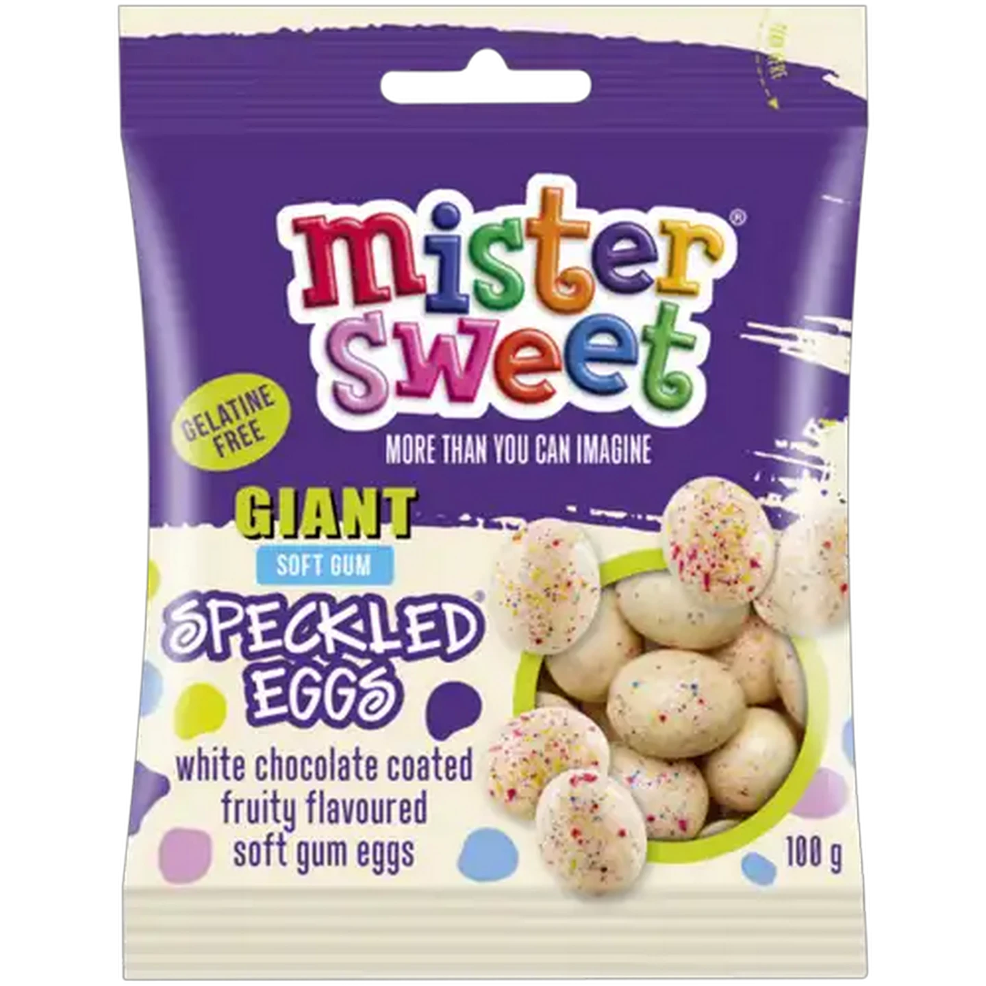 Image of Mister Sweet White Chocolate Giant Speckled Eggs 100g