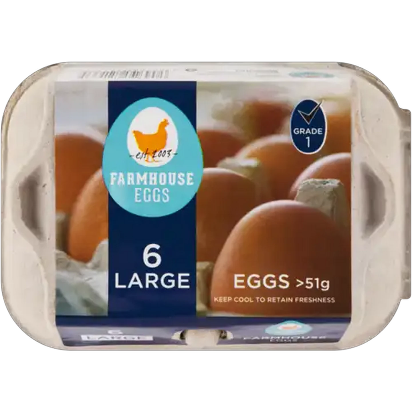 Image of Farmhouse Eggs Grade 1 Eggs Large 6 Pack