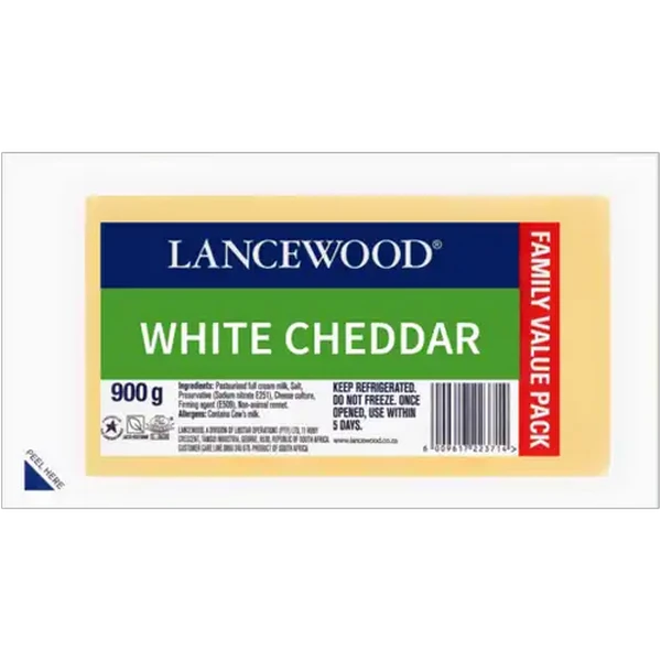 LANCEWOOD White Cheddar Cheese 900g