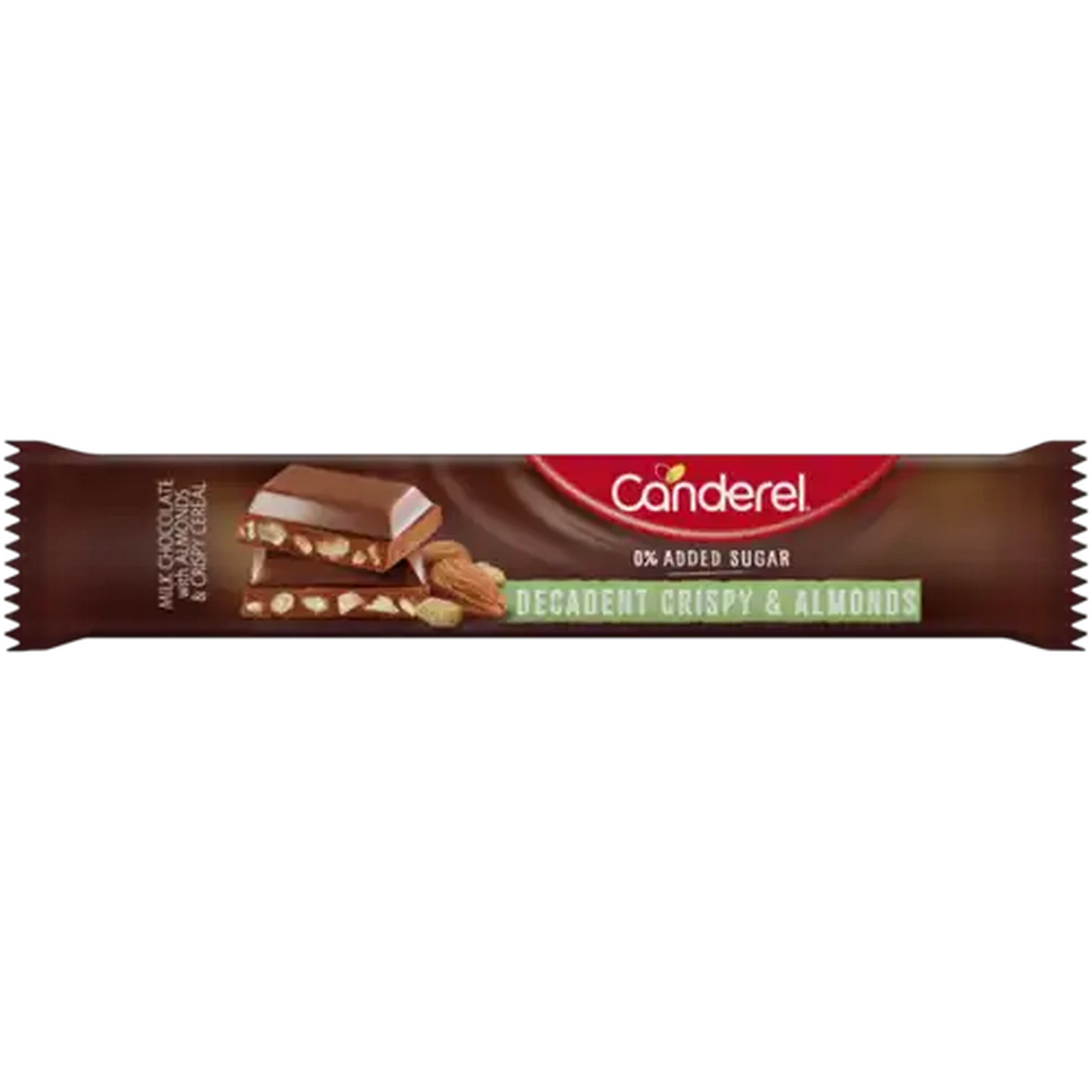 Image of Canderel Decadent Crispy & Almonds Milk Chocolate Bar 27g