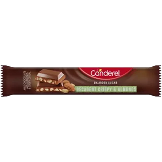 Canderel Decadent Crispy & Almonds Milk Chocolate Bar 27g