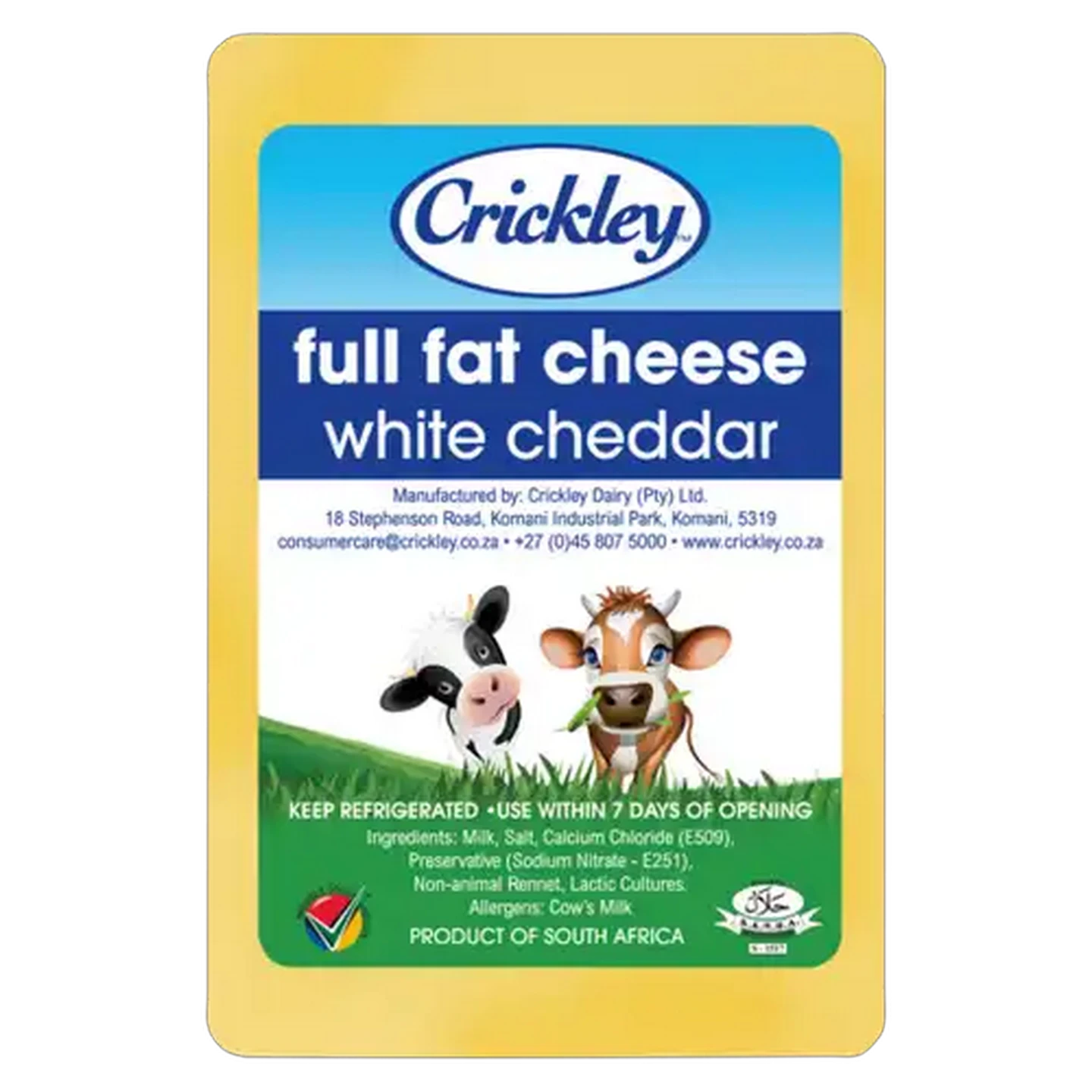 Image of Crickley Full Fat White Cheddar Cheese Pack Per kg