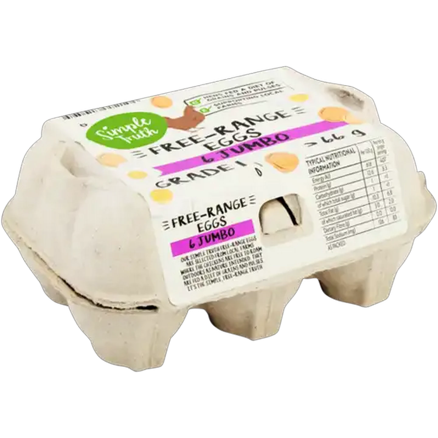 Image of Simple Truth Jumbo Free-Range Eggs 6 Pack