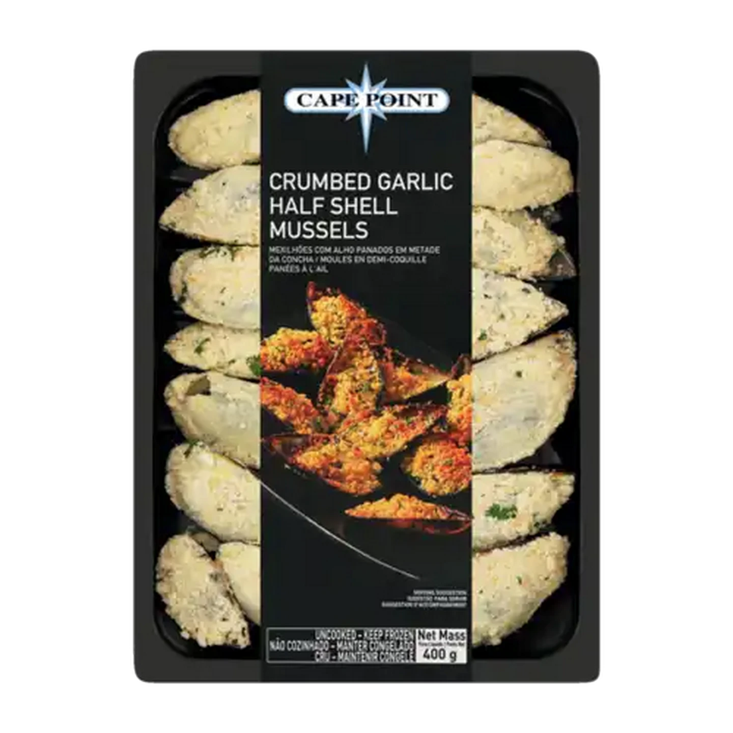 Image of Cape Point Frozen Half Shell Crumbed Mussels 400g