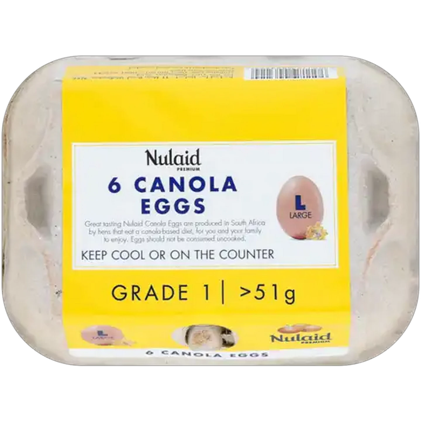 Image of Nulaid Premium Grade 1 Canola Large Eggs 6 x >51g